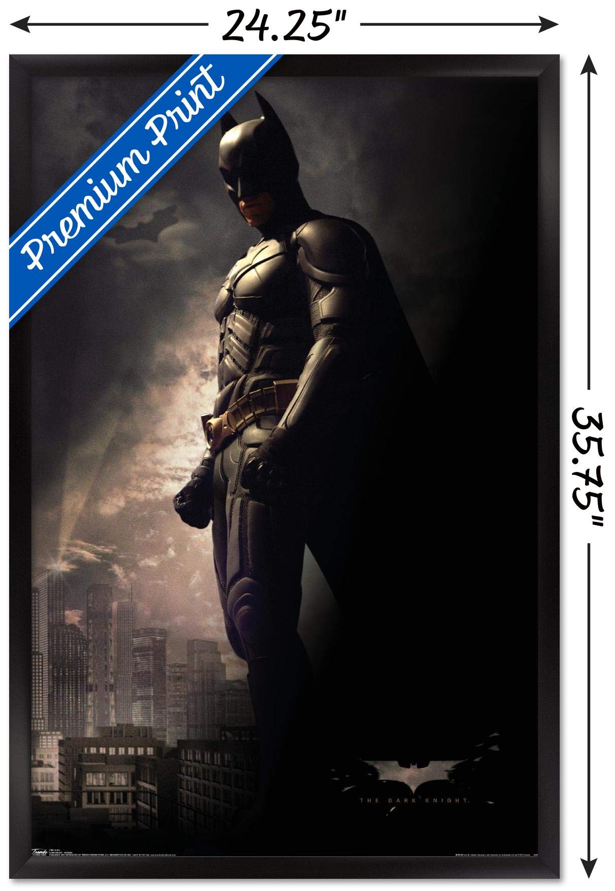 Trends International Dc Comics Movie - The Dark Knight - Batman In The Shadows Wall Poster, 22.375'' X 34'', Black Framed Versio