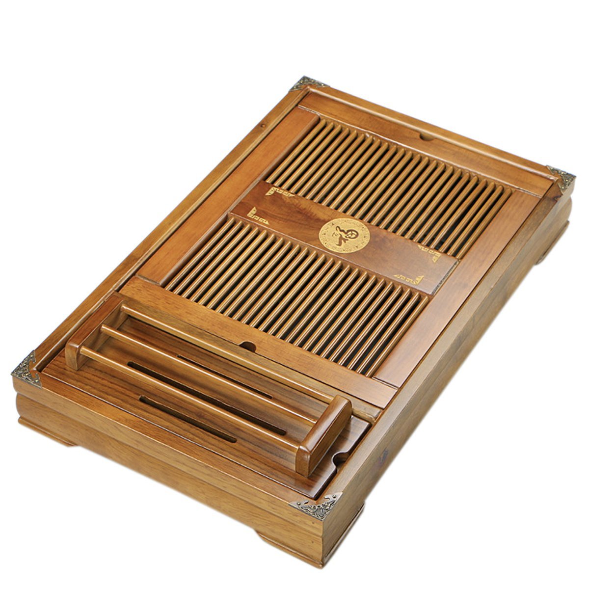 Tea Talent Reservoir & Drainage Type Solid Wood Tea Tray - Japanese/Chinese Gongfu Tea Table Serving Tray Box For Kungfu Tea Set