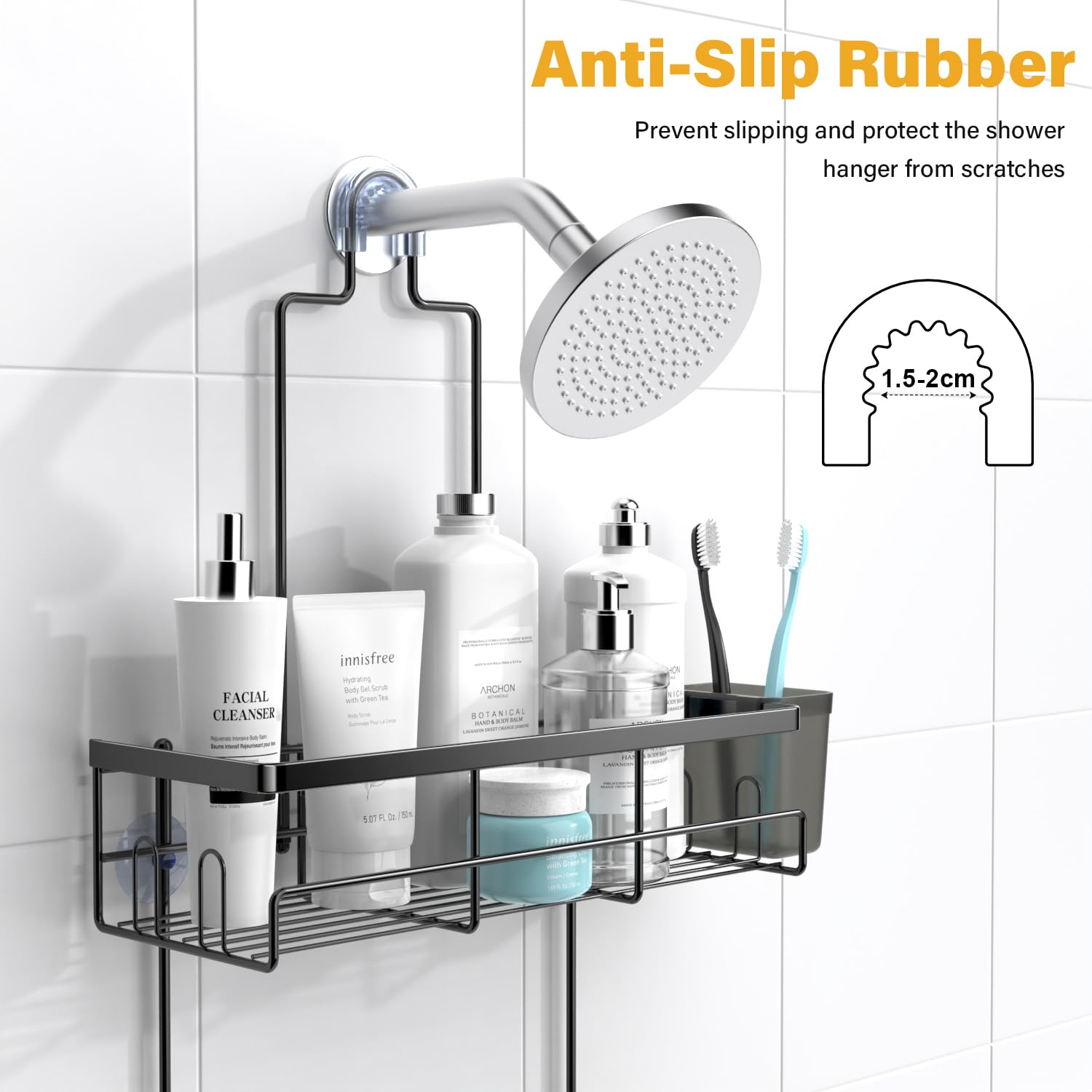 Aktecke Shower Caddy Hanging Bathroom Organizer: Rustproof Shower Shelf For Inside Shower - No Drilling Shower Racks Over Shower