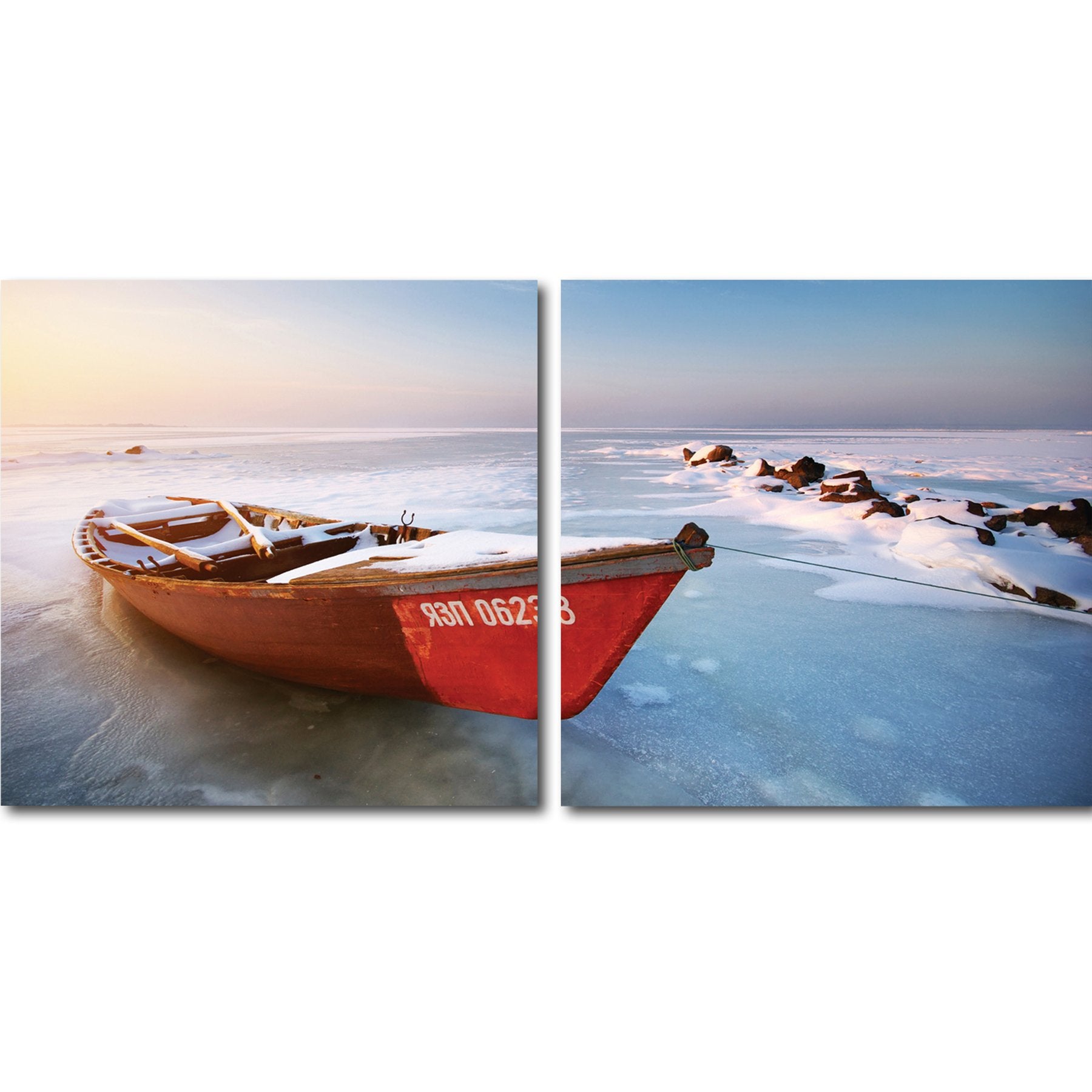 Baxton Studio DE-3071AB Painting Artwork, 19.68L x 1W x 19.68H, Gondola Fleet