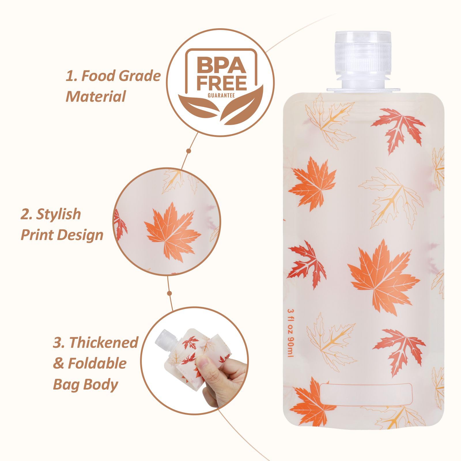 Packism Travel Pouches For Toiletries - 11 Pack Leak Proof 3Oz Tsa Approved Travel Size Containers, Stand Up, Slim & Lightweight