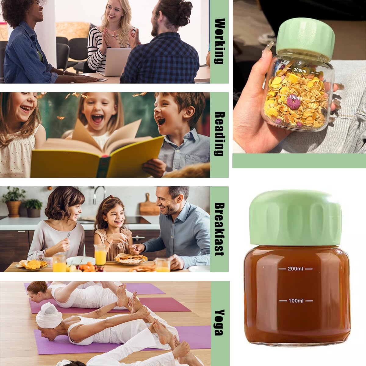 Danmu Glass Juice Bottles With Lids 10Oz,Juicing Bottles Reusable Glass 100% Leakproof,Glass Bottles For Juicing,Water,Kombucha,