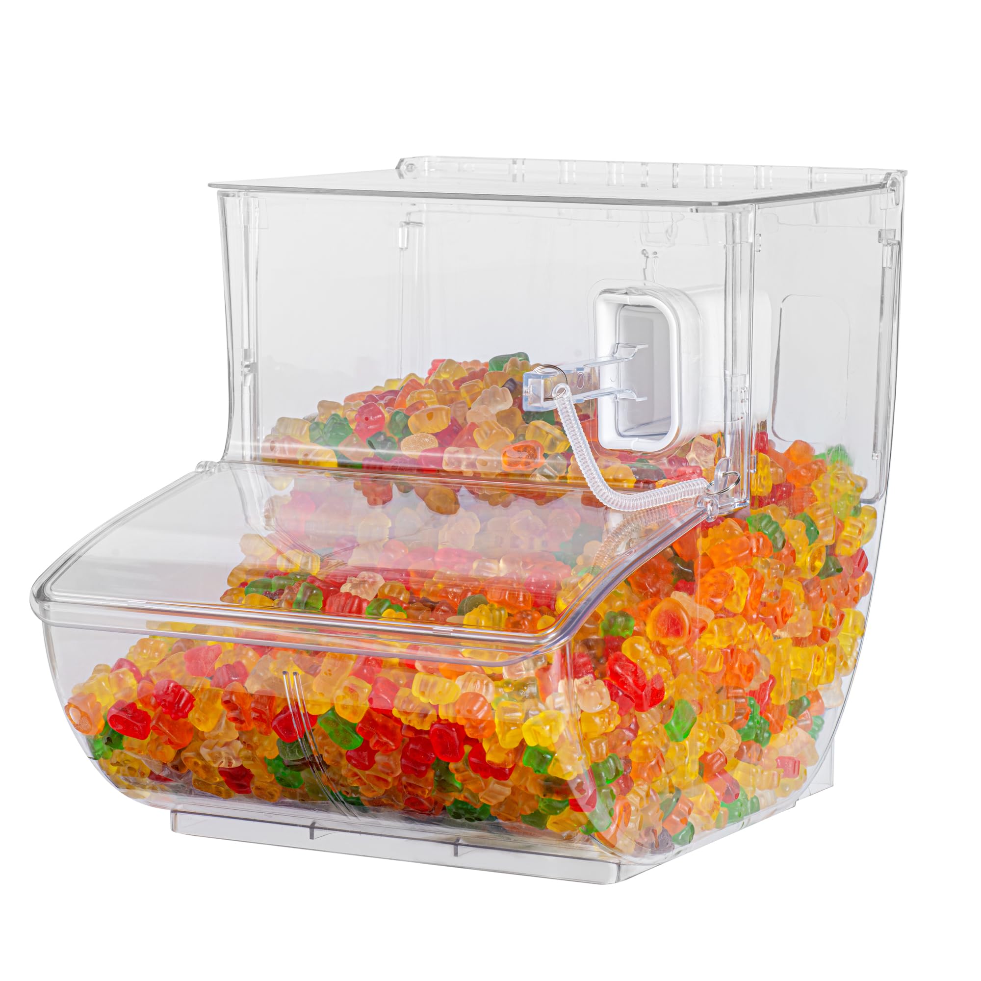 Restaurantware Plastic Bin 1 Case 5.2 Gal Shatterproof Clear Plastic Food Storage ContainerTopping Bin With Scoop Transparent Po