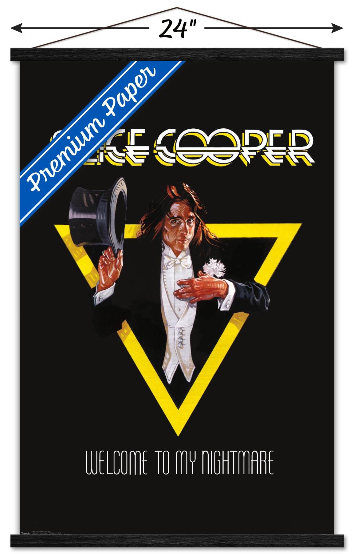 Trends International Alice Cooper - Welcome Wall Poster, 22.375'' X 34'', Premium Print And Black Hanger Bundle