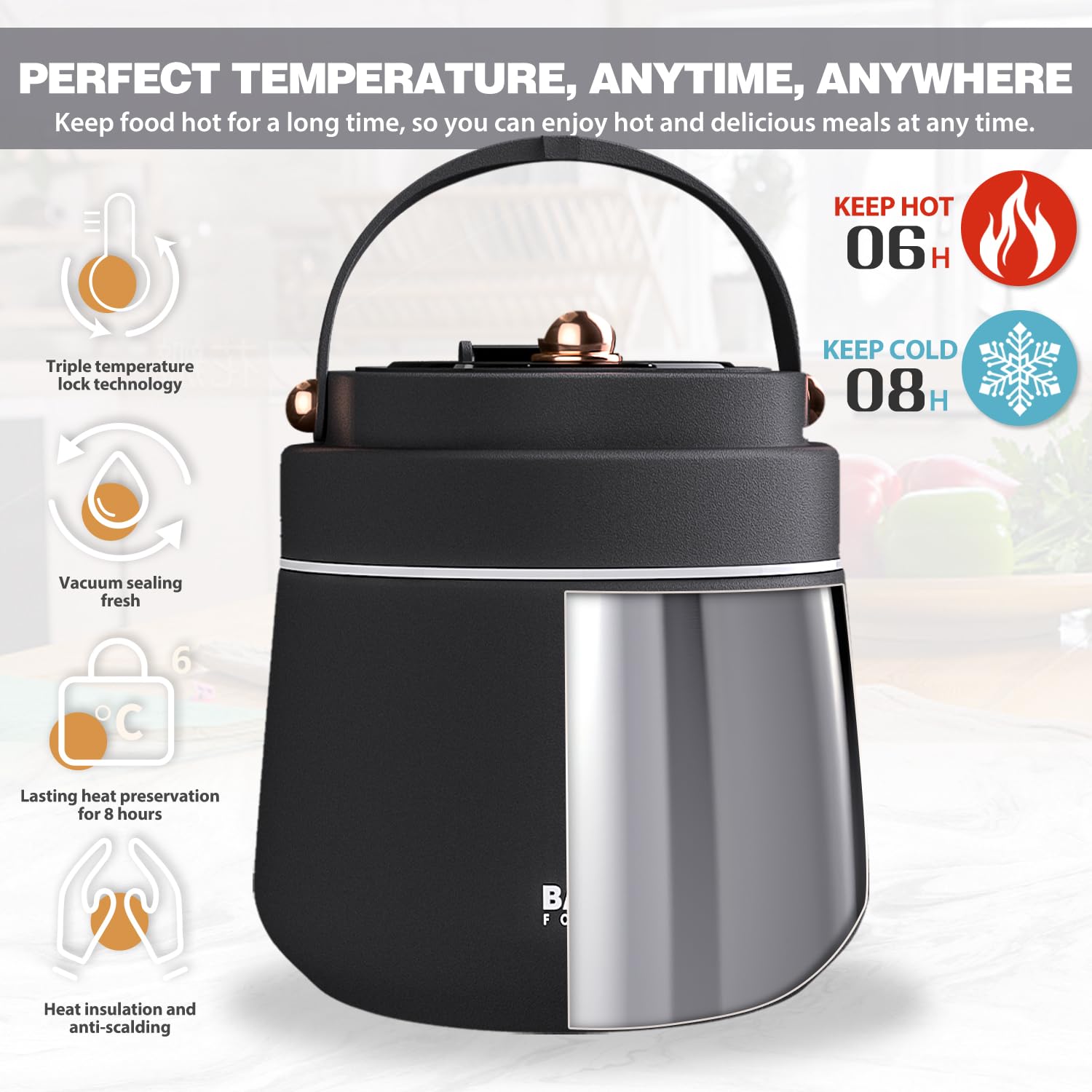 Thermo for Hot Food Adults 40OZ Soup Thermo Lunch Containers Wide Mouth Vacuum Insulated Food Jar Stainless Steel Leakproof Lunc