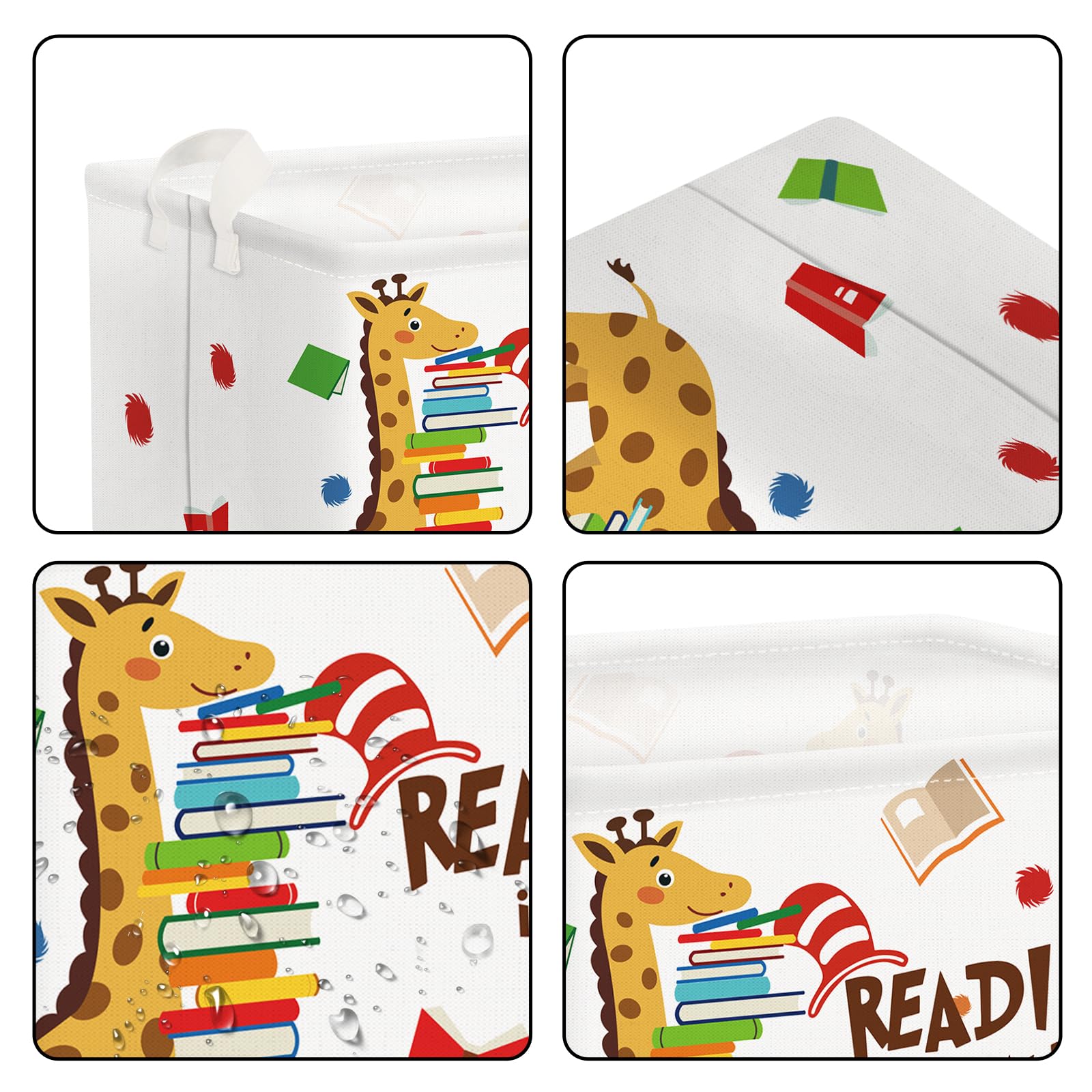 Clastyle Giraffe Reading Book Basket Classroom Storage Dr Quote Read Across America Book Baby Basket Colorful Dot Comic Book Cra