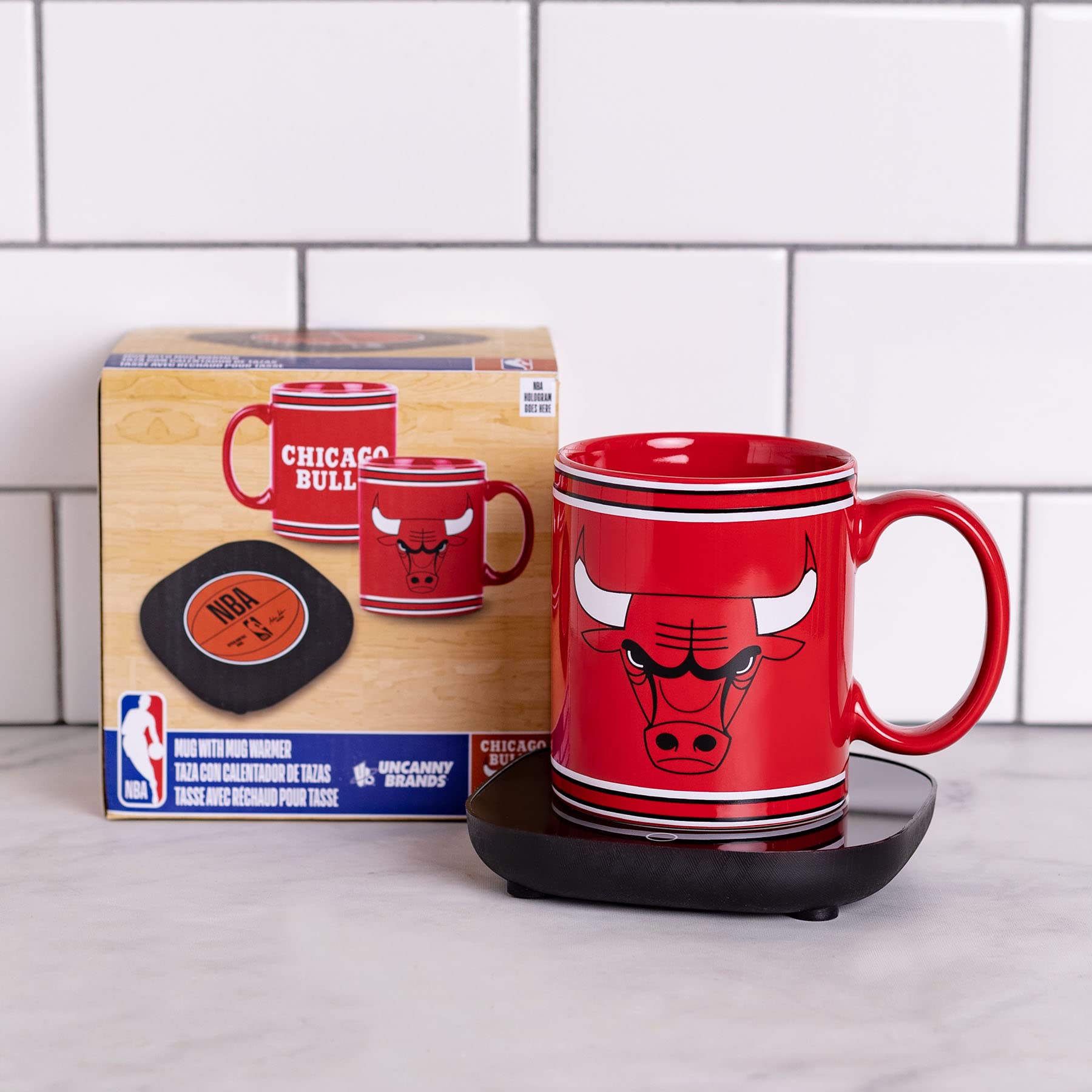 Uncanny Brands Nba Chicago Bulls Logo Mug Warmer With Mug Keeps Your Favorite Beverage Warm - Auto Shut On/Off