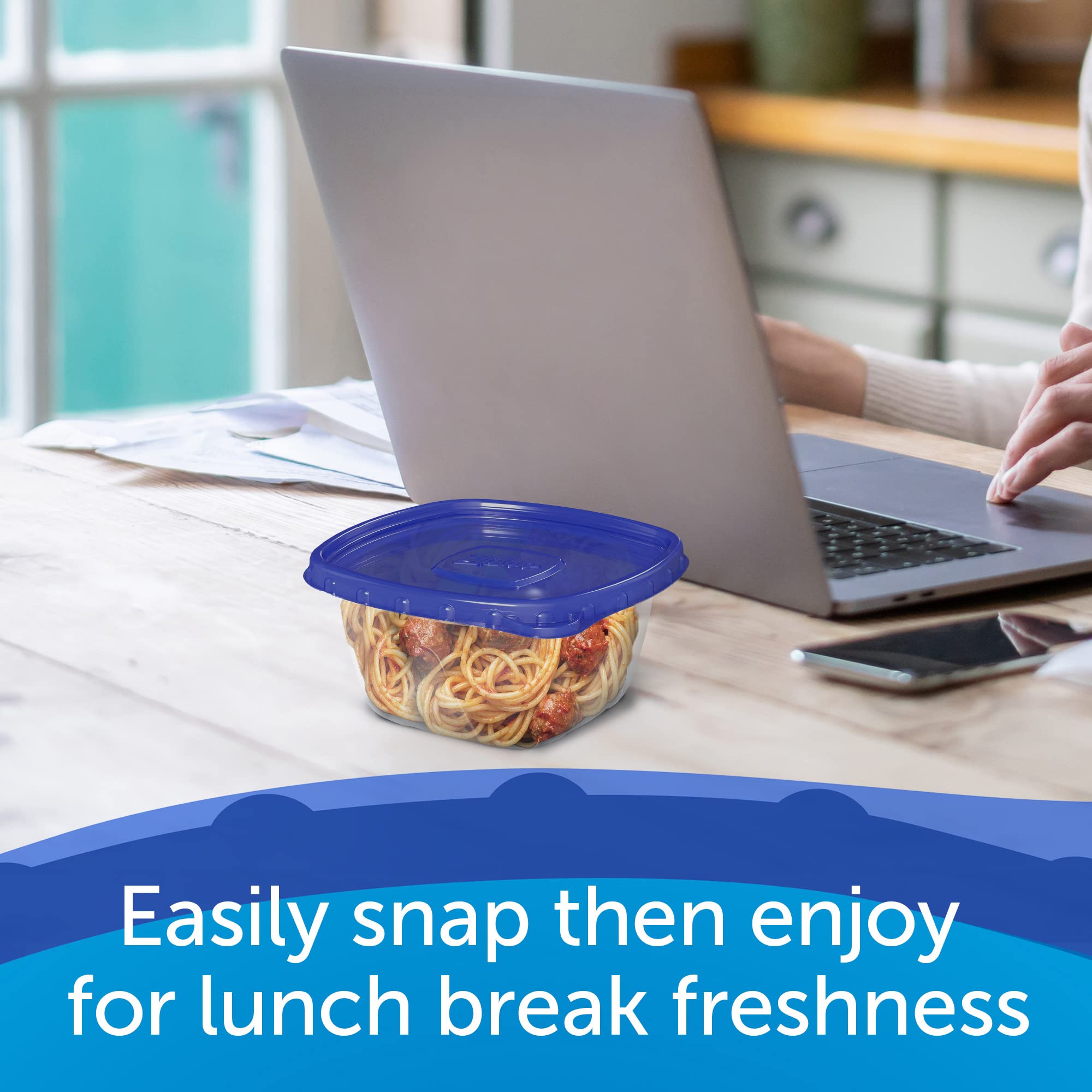 Ziploc Food Storage Meal Prep Containers Reusable For Kitchen Organization, Smart Snap Technology, Dishwasher Safe, Mini Rectang