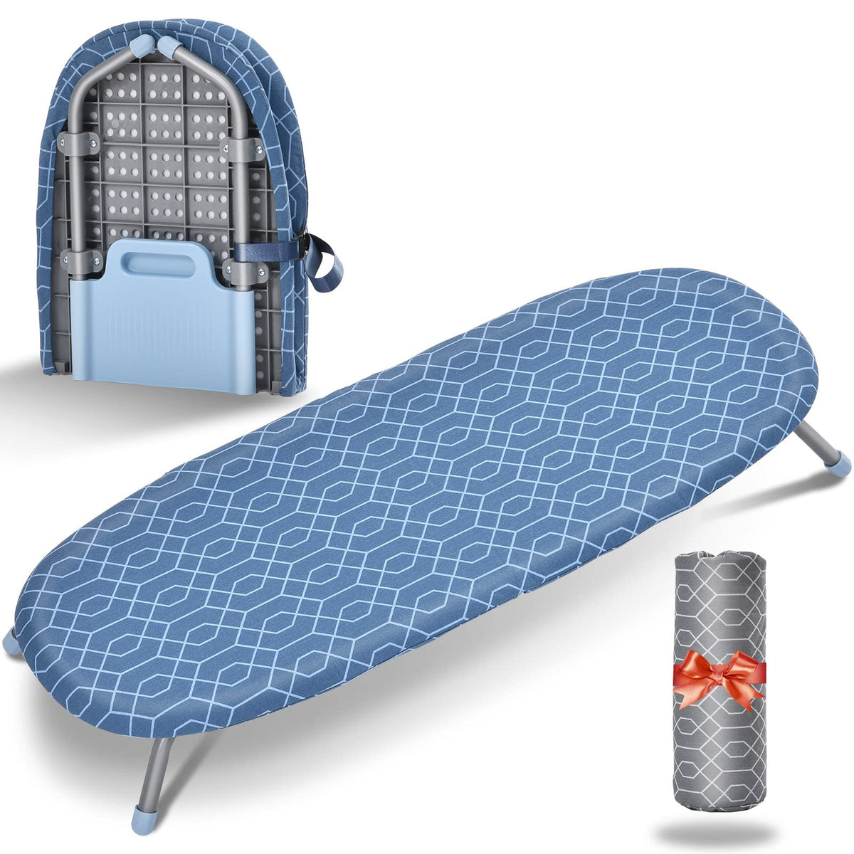 Apexchaser Foldable Ironing Board, Tabletop Small Board With 2 Heat Resistant Covers, Portable Folding Mini Non-Slip Feet For Ho