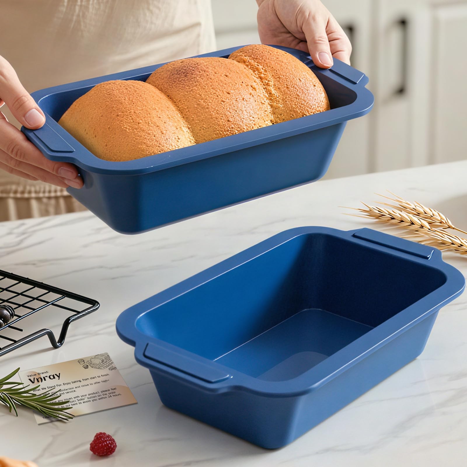 Vnray Bread Pan for Homemade Bread: 9.5 x 5 In Silicone Loaf Pan for Baking