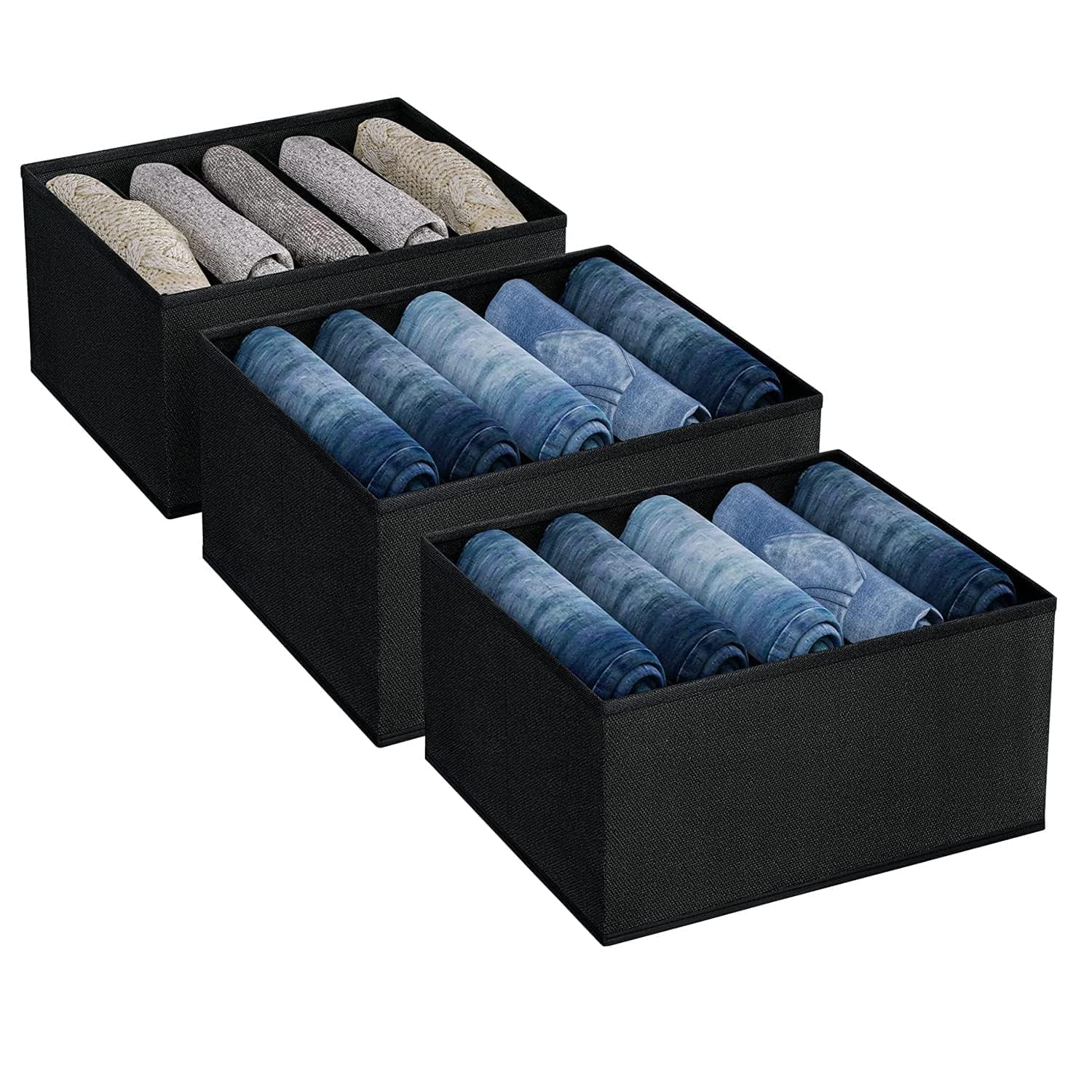 Blackboxes Clothes Drawer Organizer For Jeans,Wardrobe Clothes Organizer For Folded Clothes,Clothes Storage Organizer For Jeans,