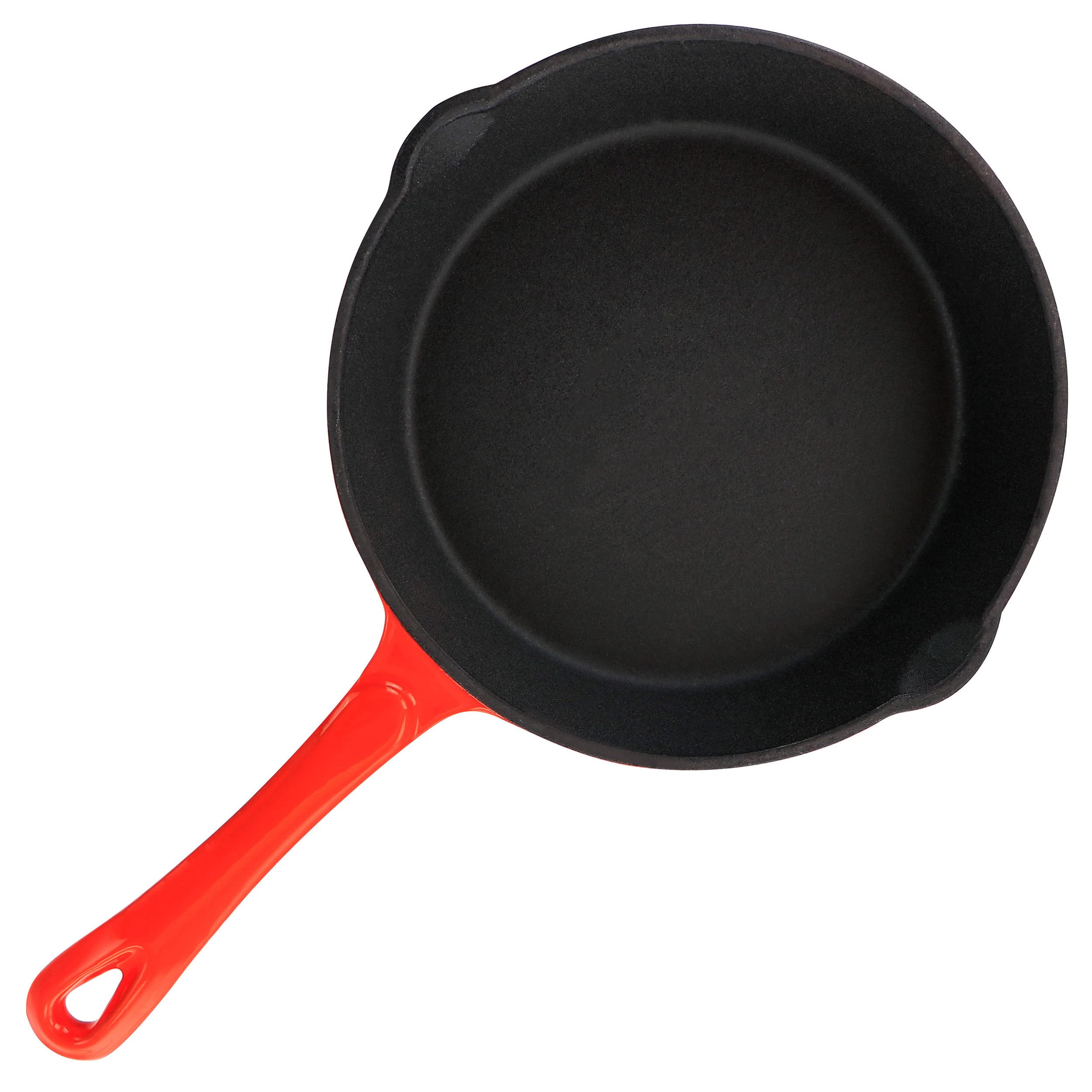 Megachef Enameled Round 8 Inch Preseasoned Cast Iron Frying Pan In Red (Mcce-8)
