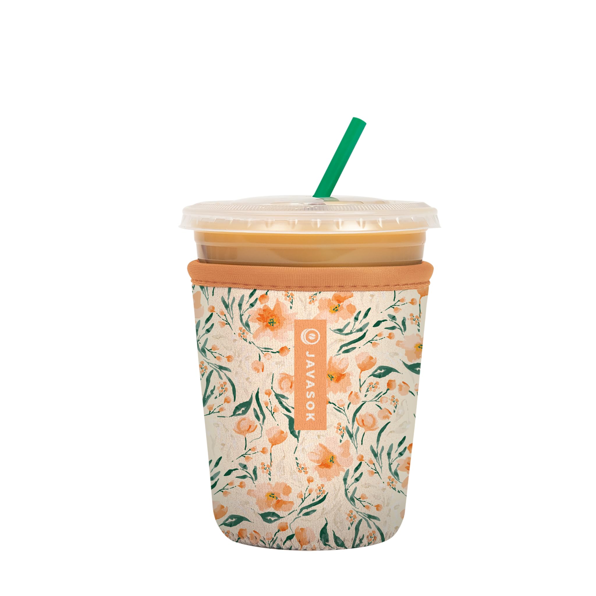 Sok It Java Sok Iced Coffee & Cold Soda Insulated Neoprene Cup Sleeve (Blush Blossoms, Small: 16-20oz)
