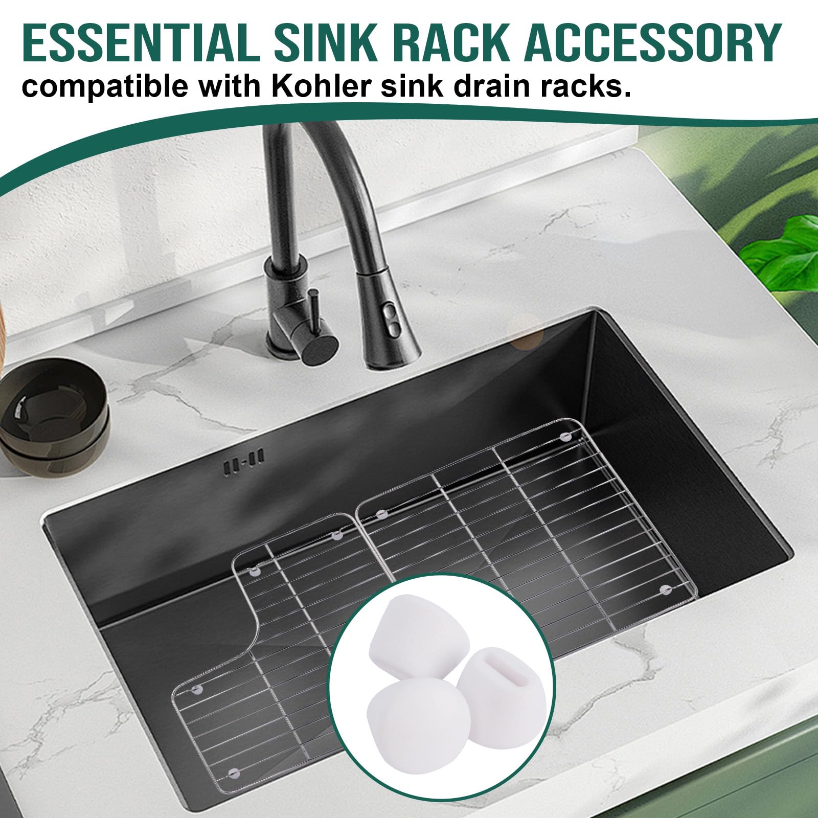 GDW Sink Rack Feet 84544-0, White, 20 Pack for Kohler Kitchen Sinks