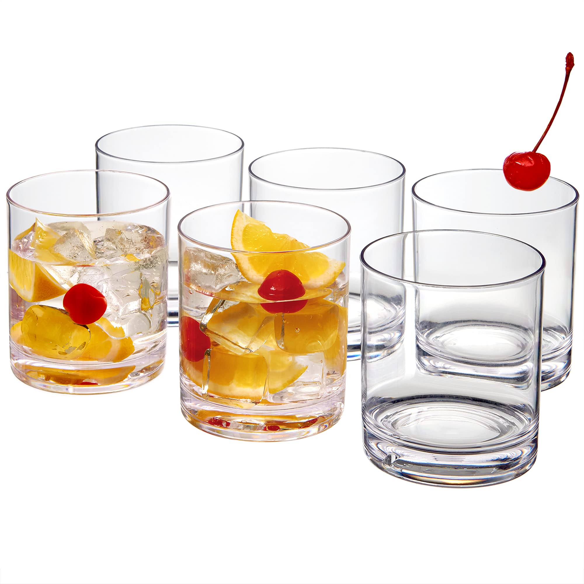 Amazing Abby - Probity - 12-Ounce Plastic Tumblers (Set Of 6), Plastic Drinking Glasses, All-Clear Reusable Plastic Cups, Bpa-Fr