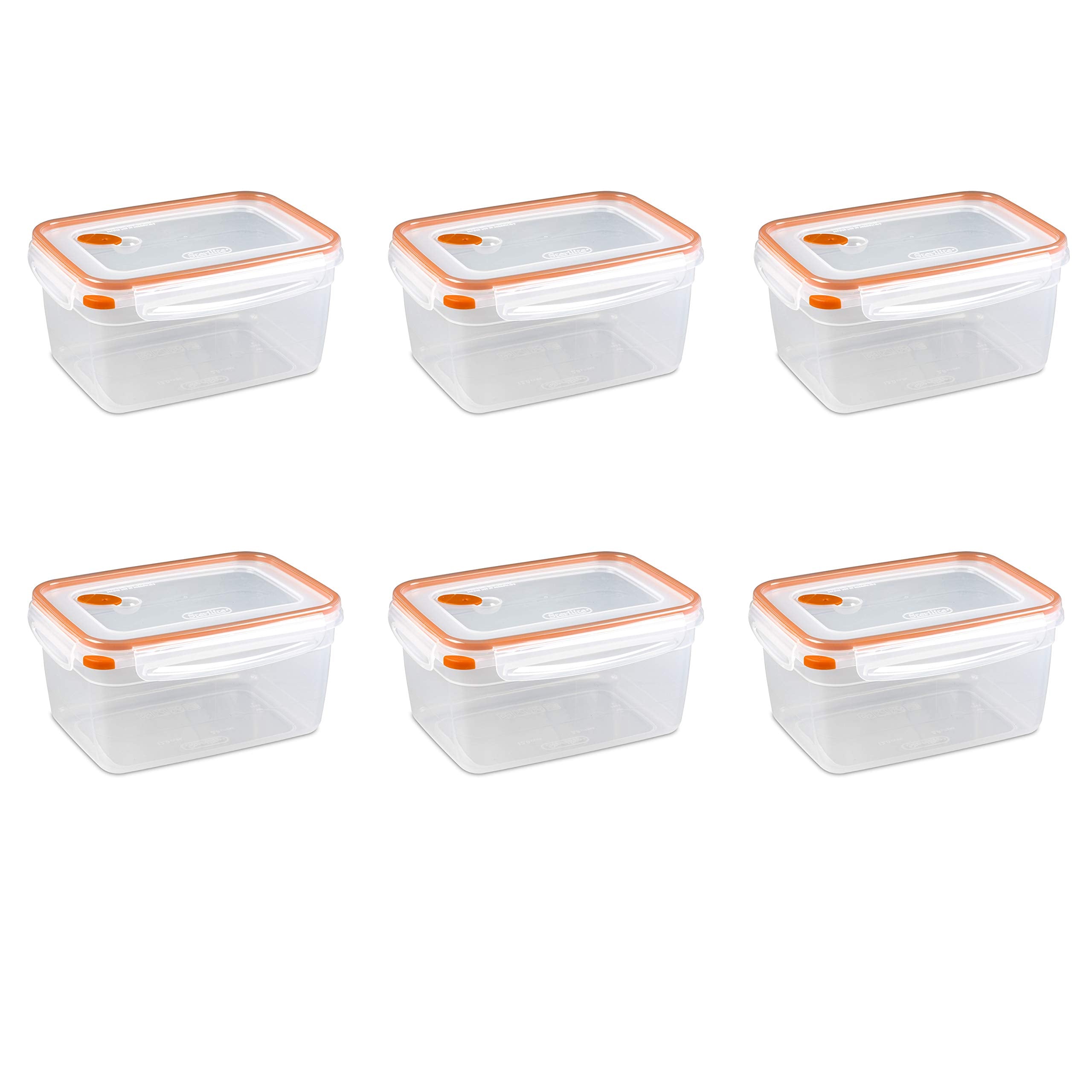 Sterilite Ultra-Seal 12 Cup Rectangle, Airtight Food Storage Container, Latching Lid, Microwave And Dishwasher Safe, Clear With