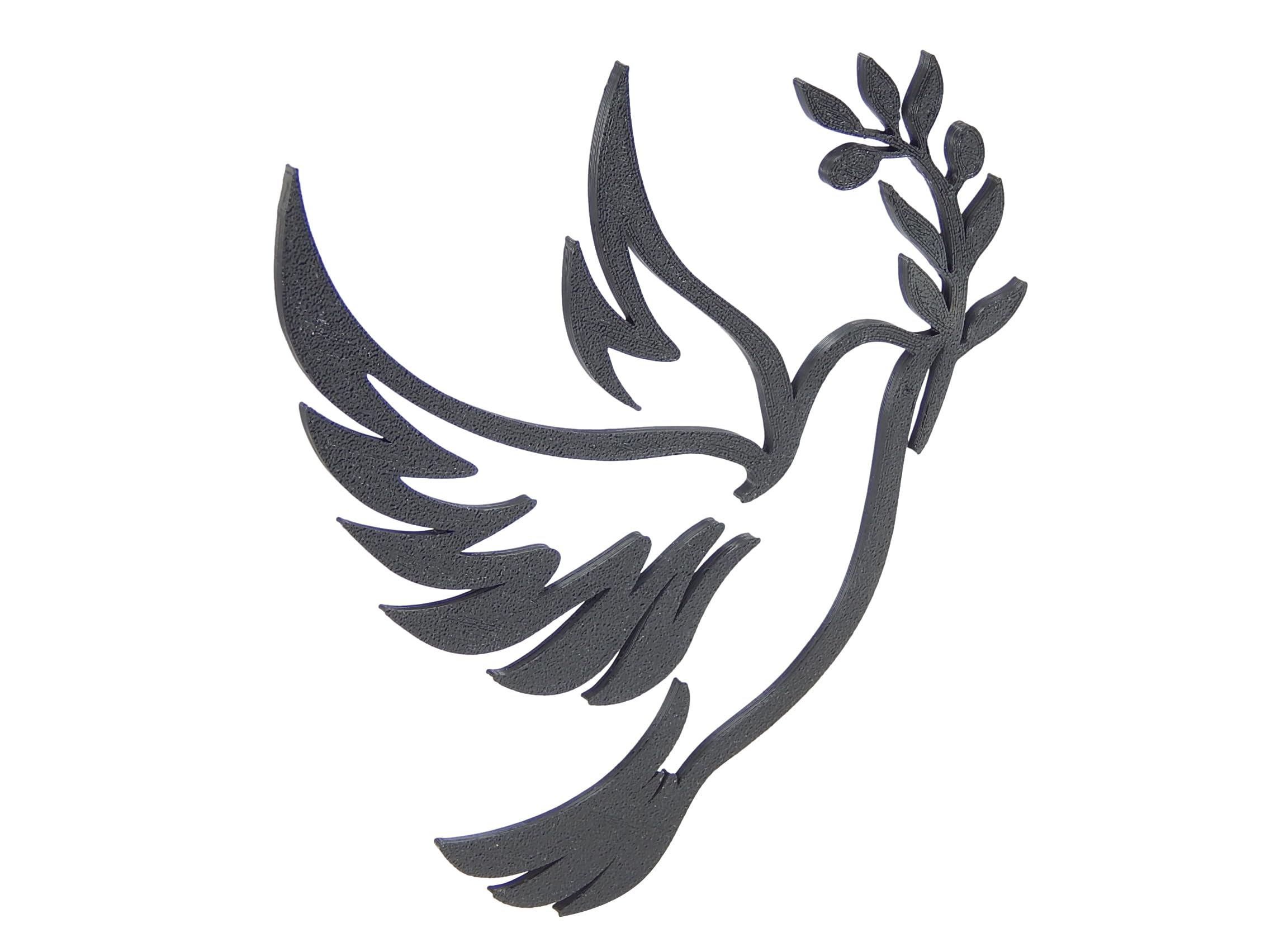 Generic Dove of Peace Olive Branch Wall Art Cutout Black Outline White Dove Hanging Sign Decor Hanging Accent 5 7/8 x 6 1/8 x 1/