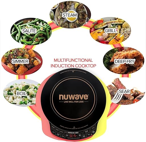Nuwave Gold Precision Induction Cooktop  Portable  Powerful with Large 8? Heating Coil 100?F to 575?F  3 Wattage Settings  12? Heat-Resistant Cooking Surface