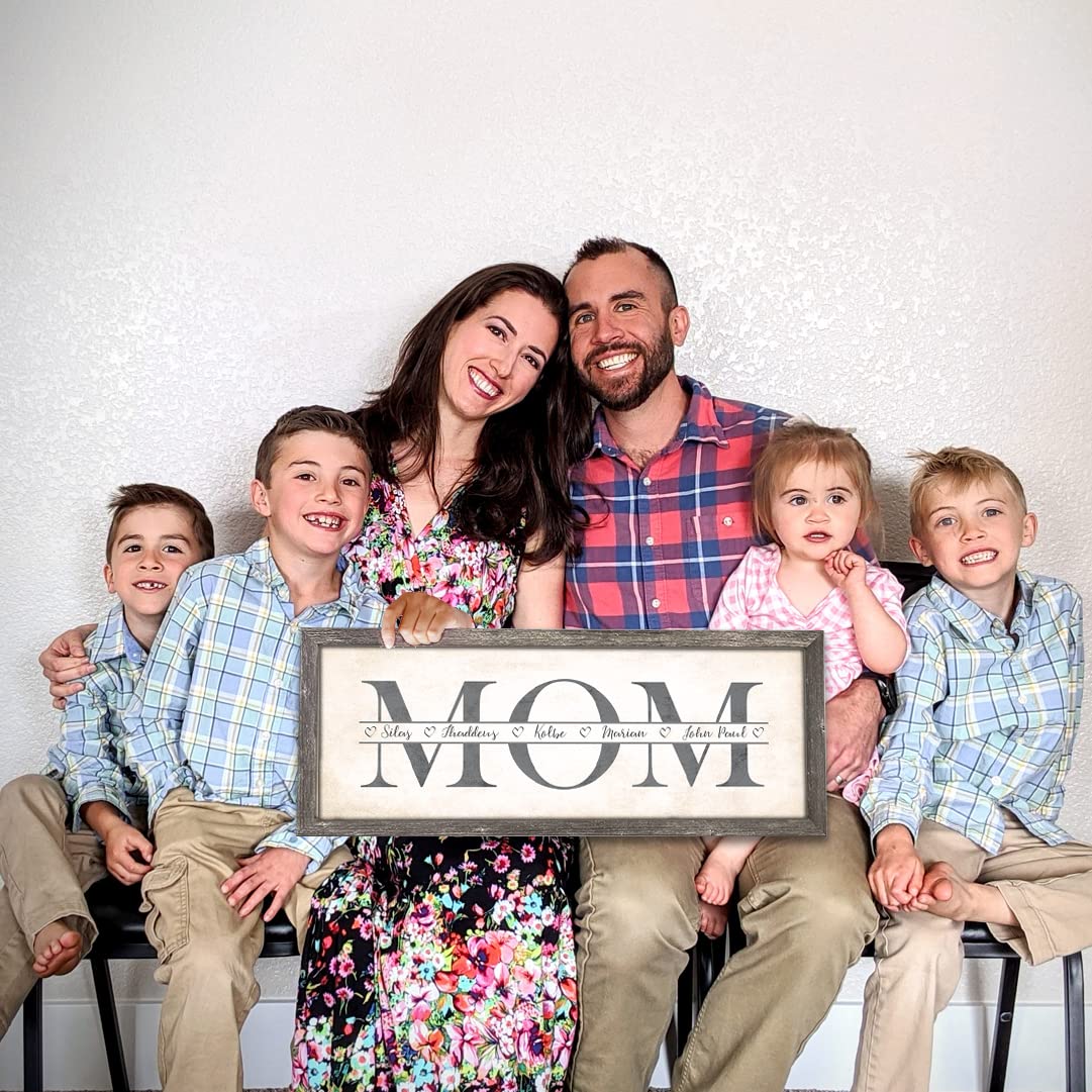 Personalized Mom And Children Art - Chic | Customized With All Kids Names |Unique And Customized Gift For Mothers Day, Moms Birt