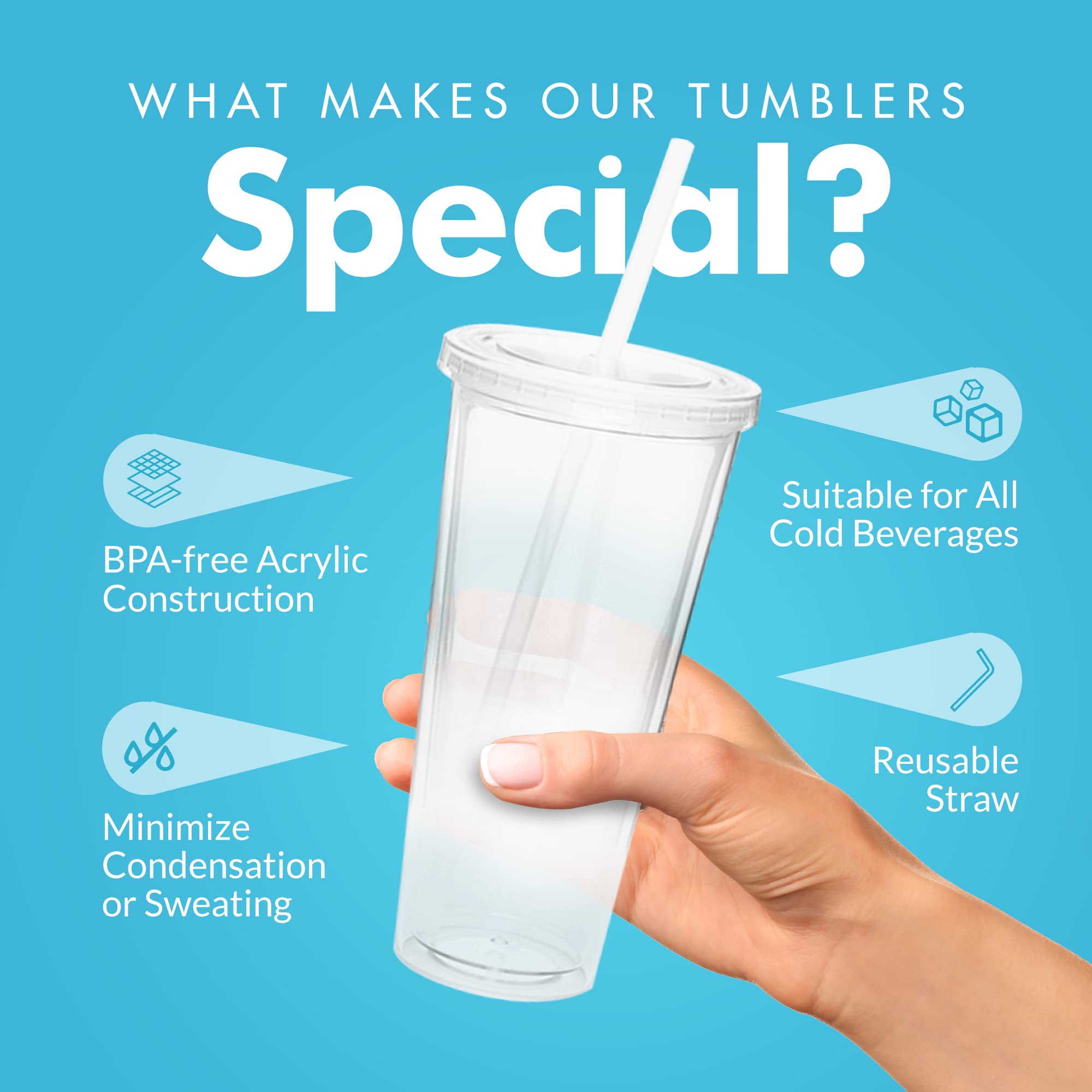 Simply Green Solutions Eco To Go Cold Drink Tumbler - Double Wall -20Oz. Capacity - Clear