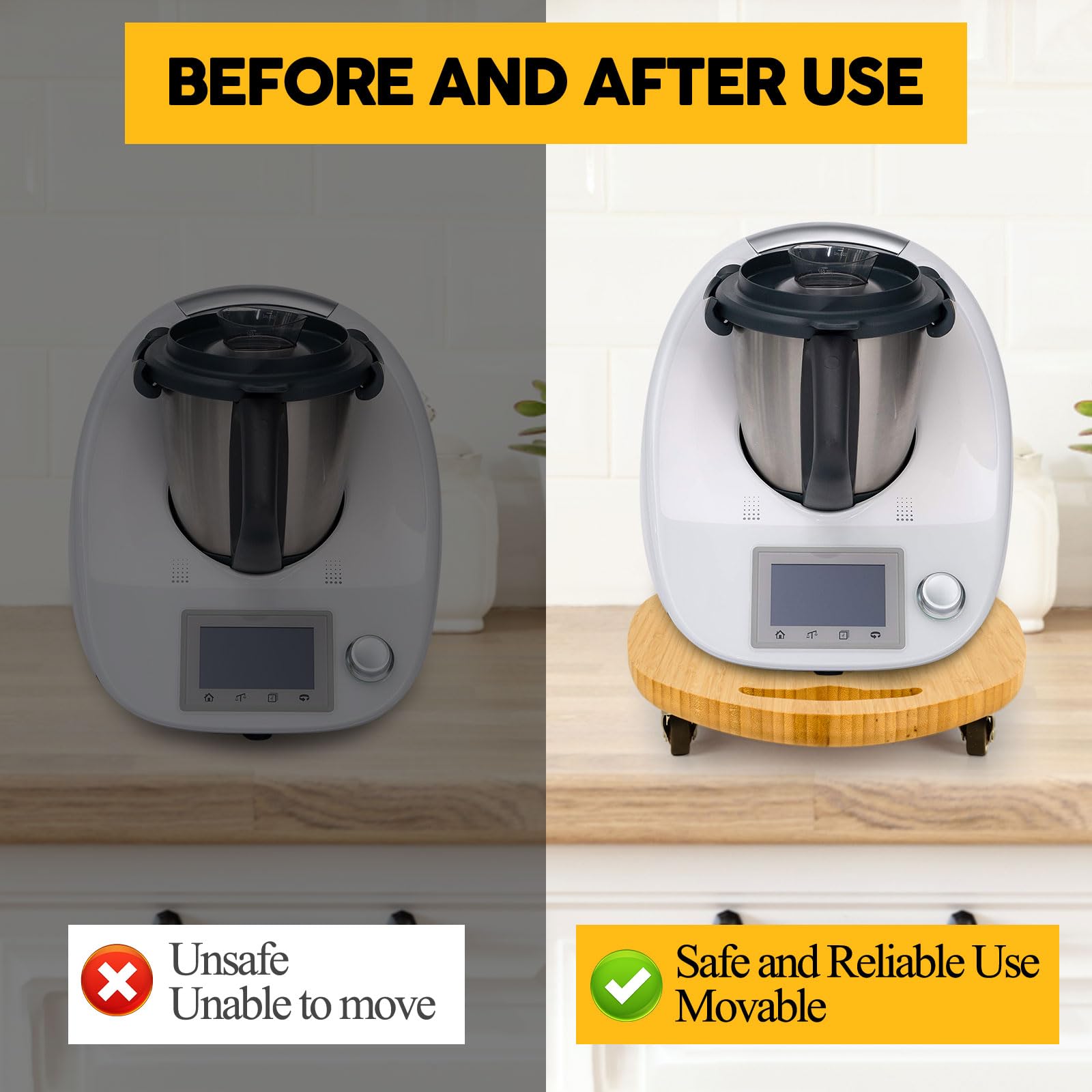 Elegant Sliding Tray For Thermomix Tm5 Tm6, Base For Thermomix - Sturdy, Slides Easily From Under The Cabinet, Rolling Appliance