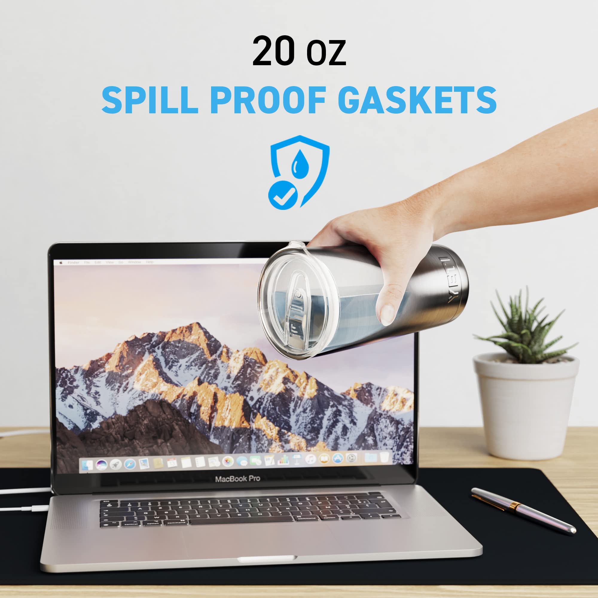 Pack Of 3, 20 & 10 Oz Replacement Rubber Lid Ring, 3.3 Inch Diameter - Gasket Seals, Lid For Insulated Stainless Steel Tumblers,