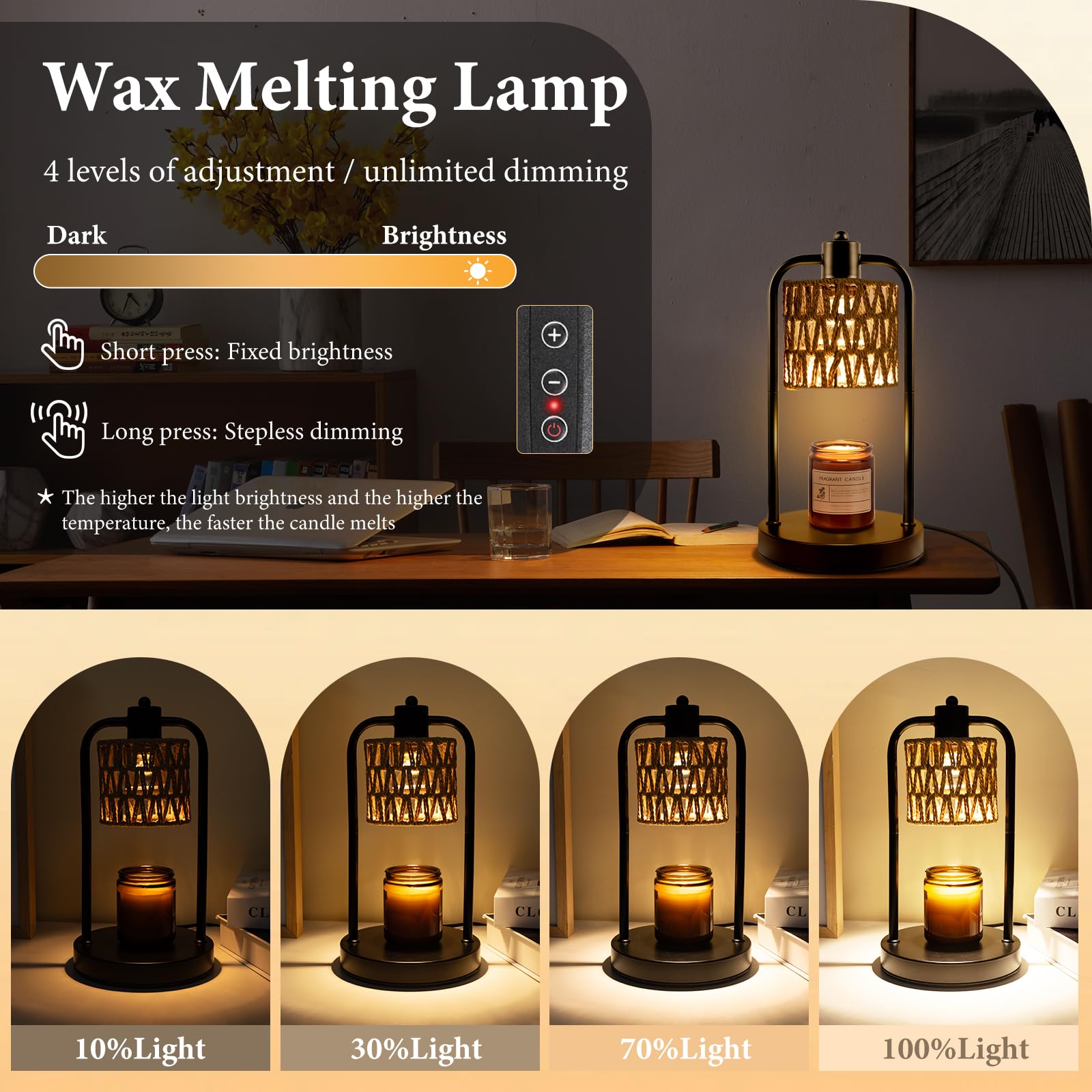 Candle Warmer Lamp with Timer Light: Electric Wax Melt Warming Dimmable for Yankee Candles Large - Birthday Christmas Gift for W