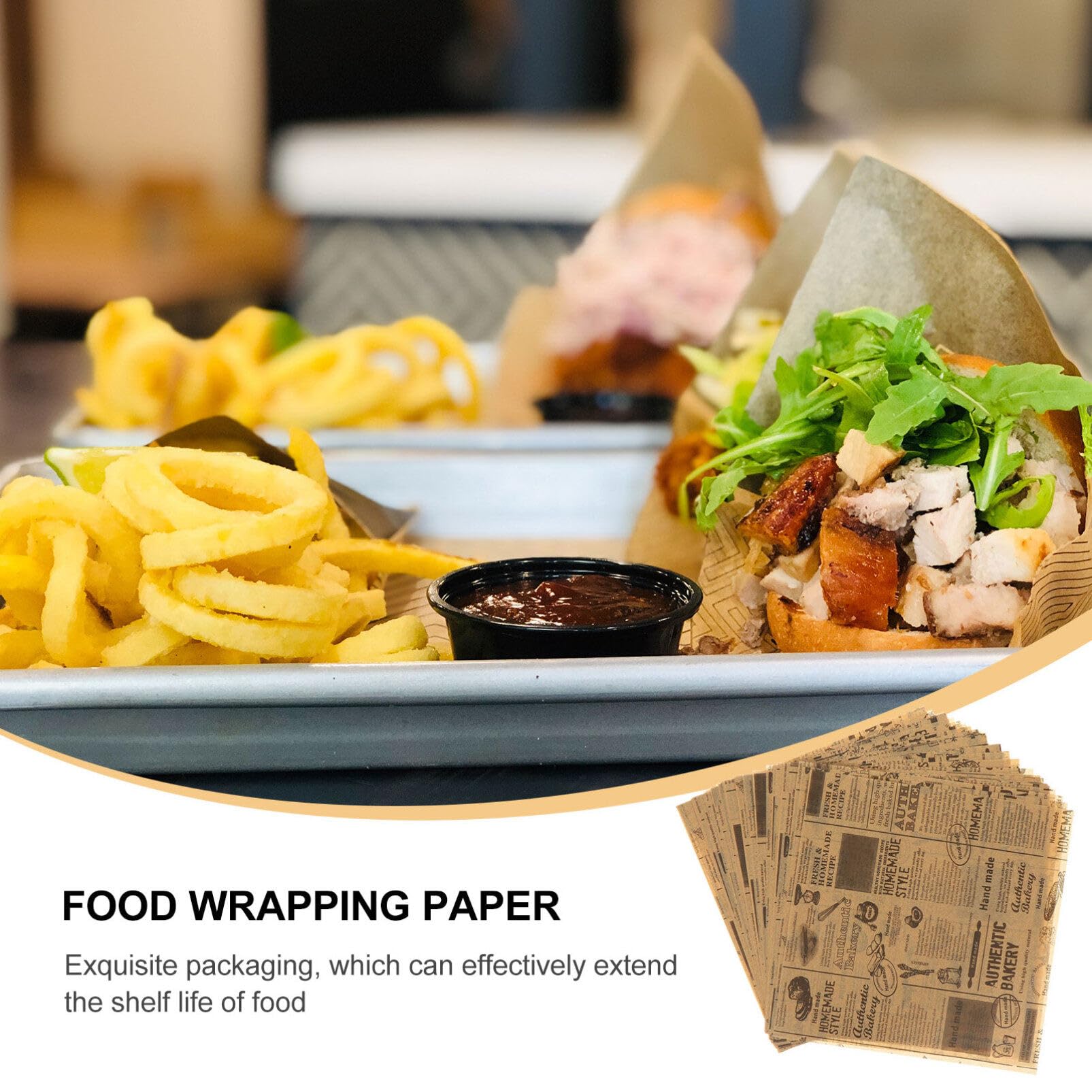 Doitool Parchment Paper Sheets 50 Sheets Wax Paper Sheets For Food, Greaseproof Newsprint Vintage Craft Paper Beautiful Baking P