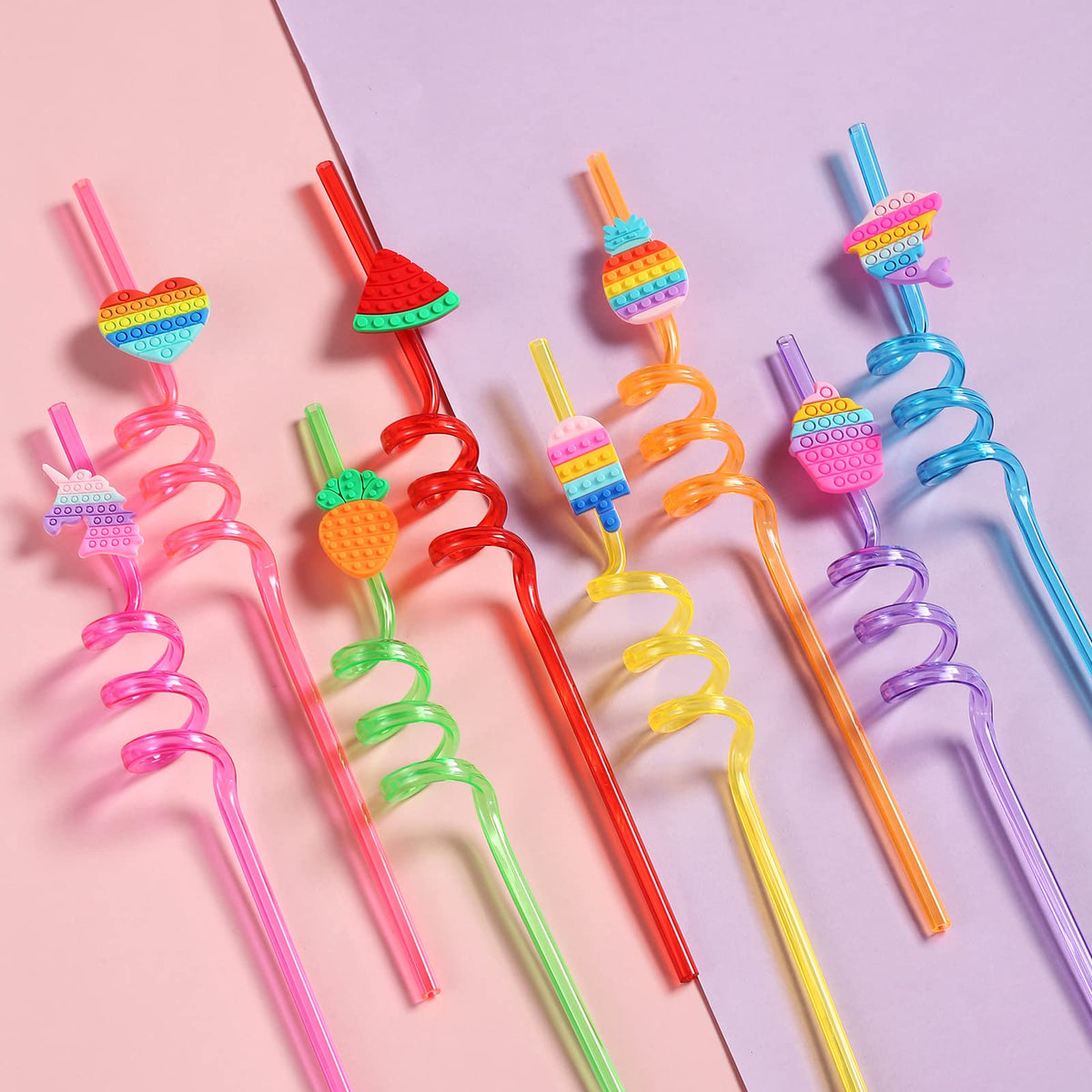 Fidget Staws 24 Pop Birthday Party Favors It Plastic Drinking Straws 8 Pop Fidget D ...