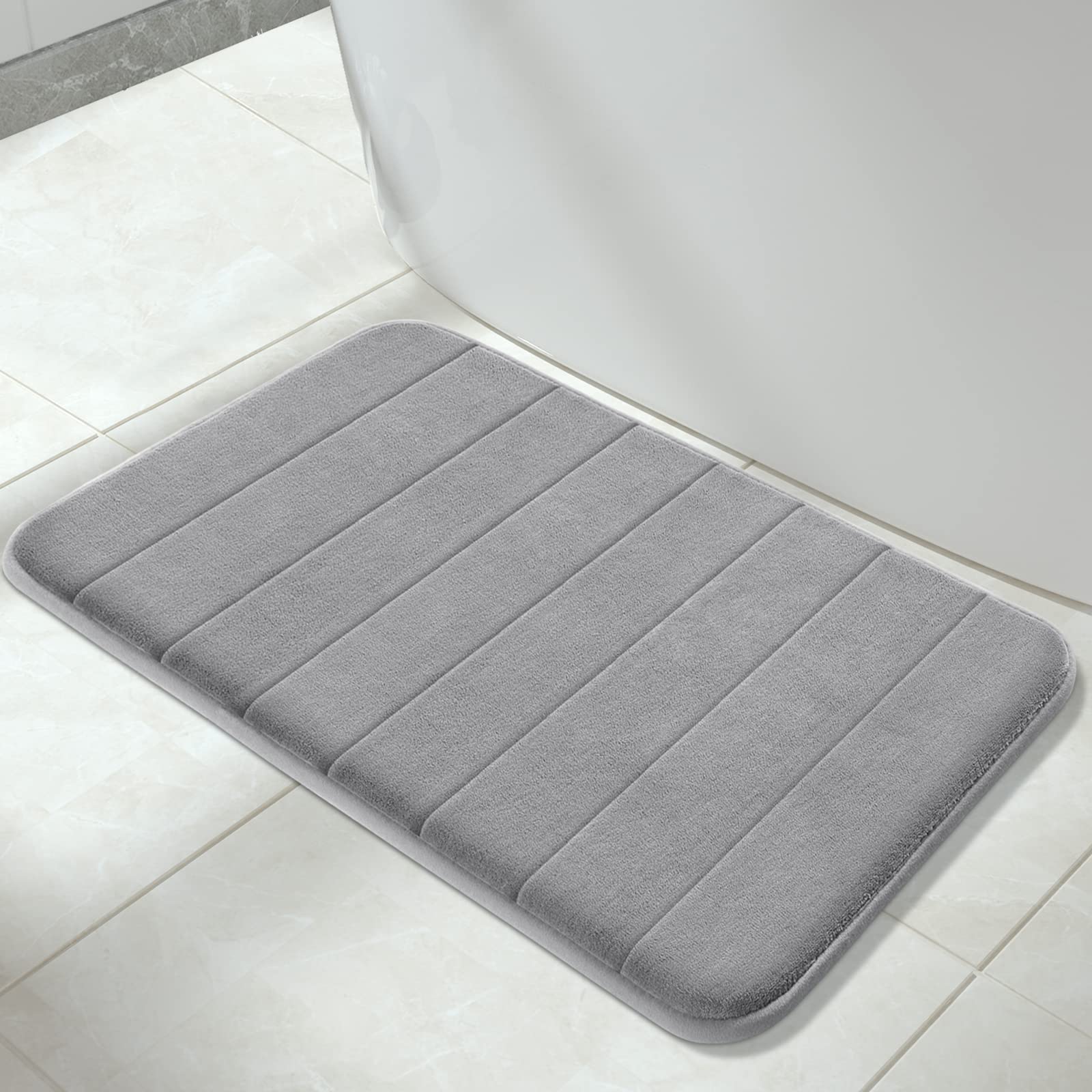 Yimobra Memory Foam Bath Mat Large Size 31.5 By 19.8 Inches, Soft And Comfortable, Super Water Absorption, Non-Slip, Thick, Mach