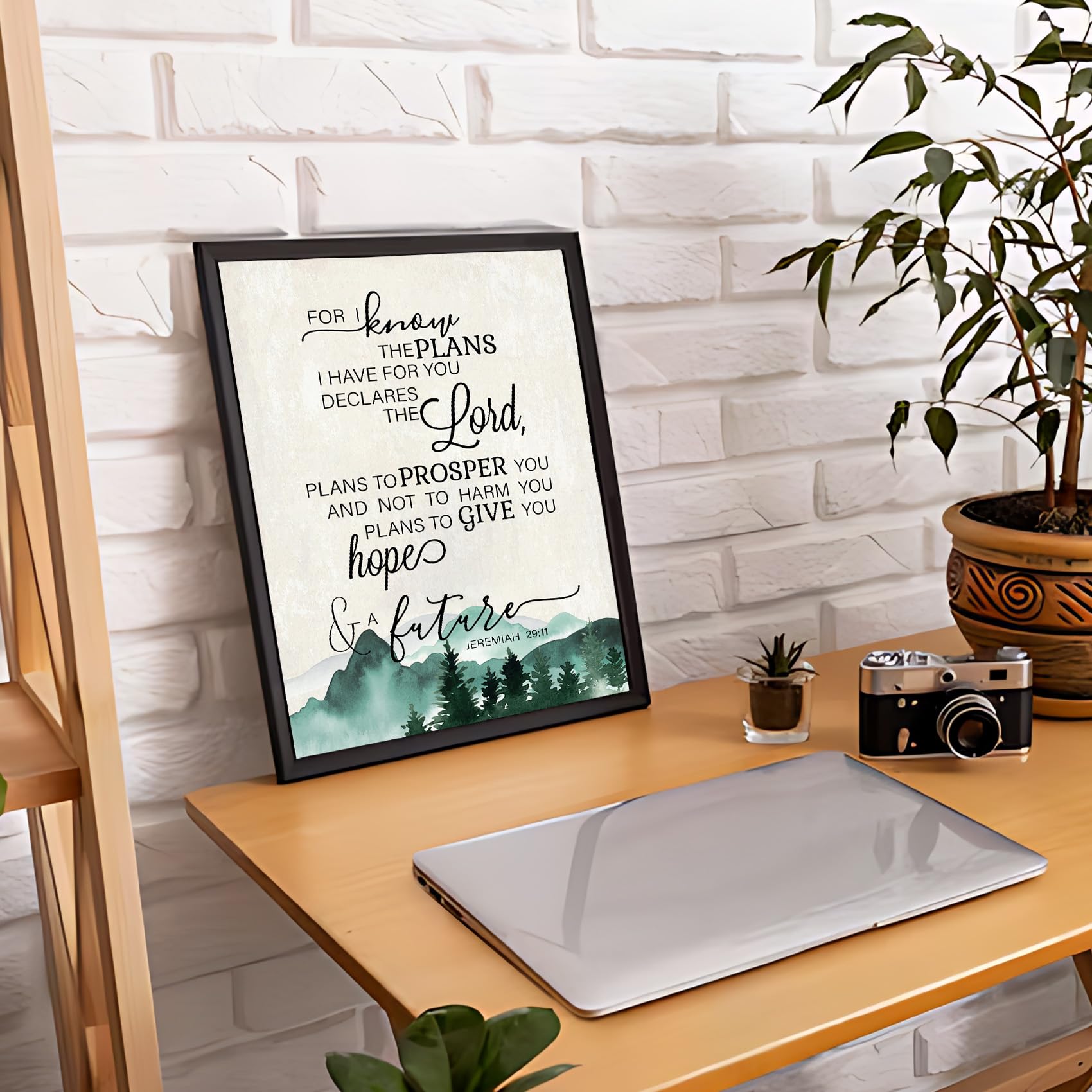 Phamte Christian Jeremiah 29:11 Framed Wall Art Prints Posters Decor, For I Know The Plans I Have For You Bible Verse Religious