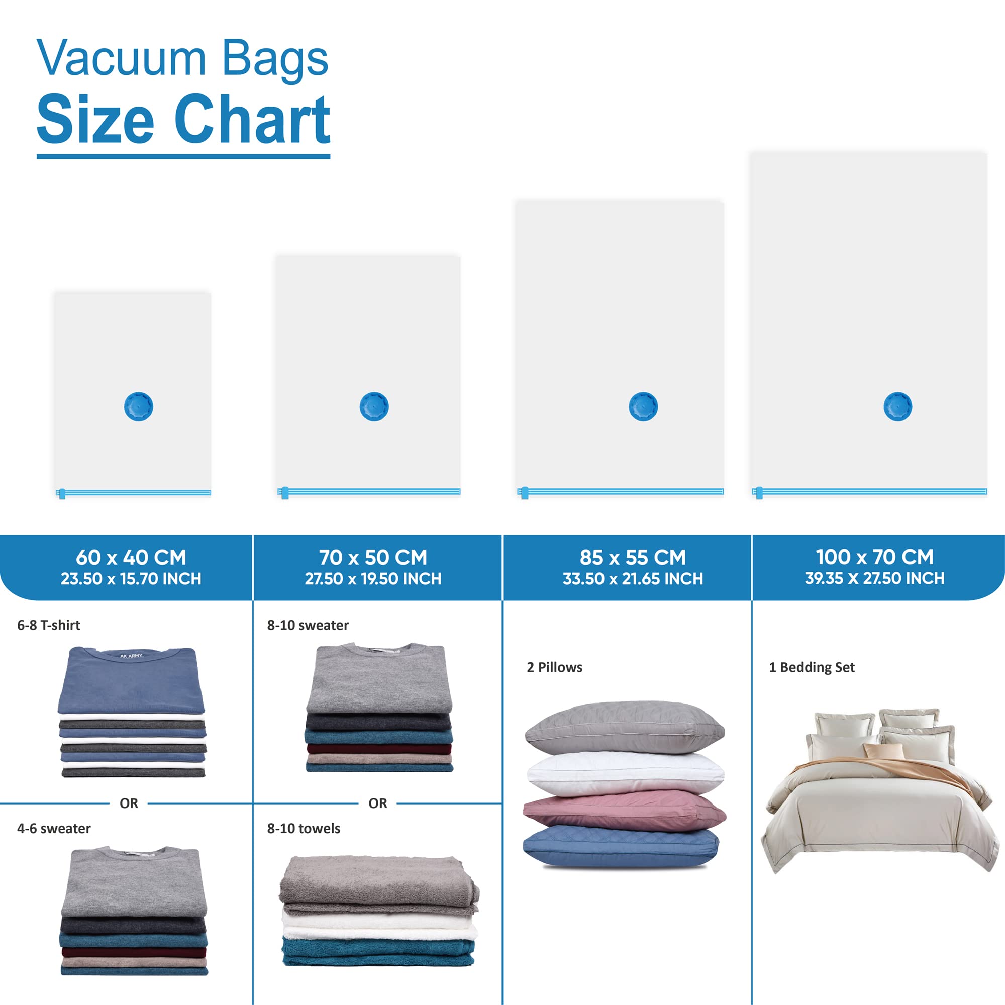 12 Space Saver Vacuum Storage Bags  Vacuum Sealed Storage Bags (3 Jumbo/3 Large/3 Medium/3 Small) with Hand Pump  Vacuum Seal Bags for Clothing  Comforters  Pillows  Towel  Blanket Storage  Bedding