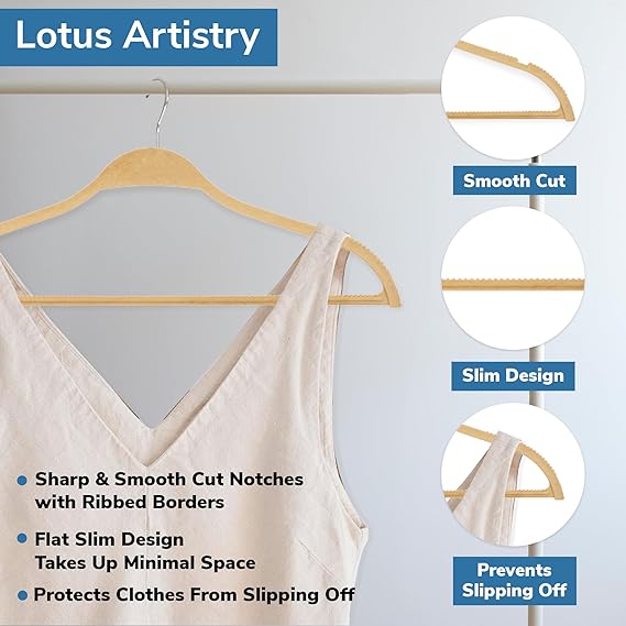 Bowed-Shaped Wooden Suit & Coat Hangers