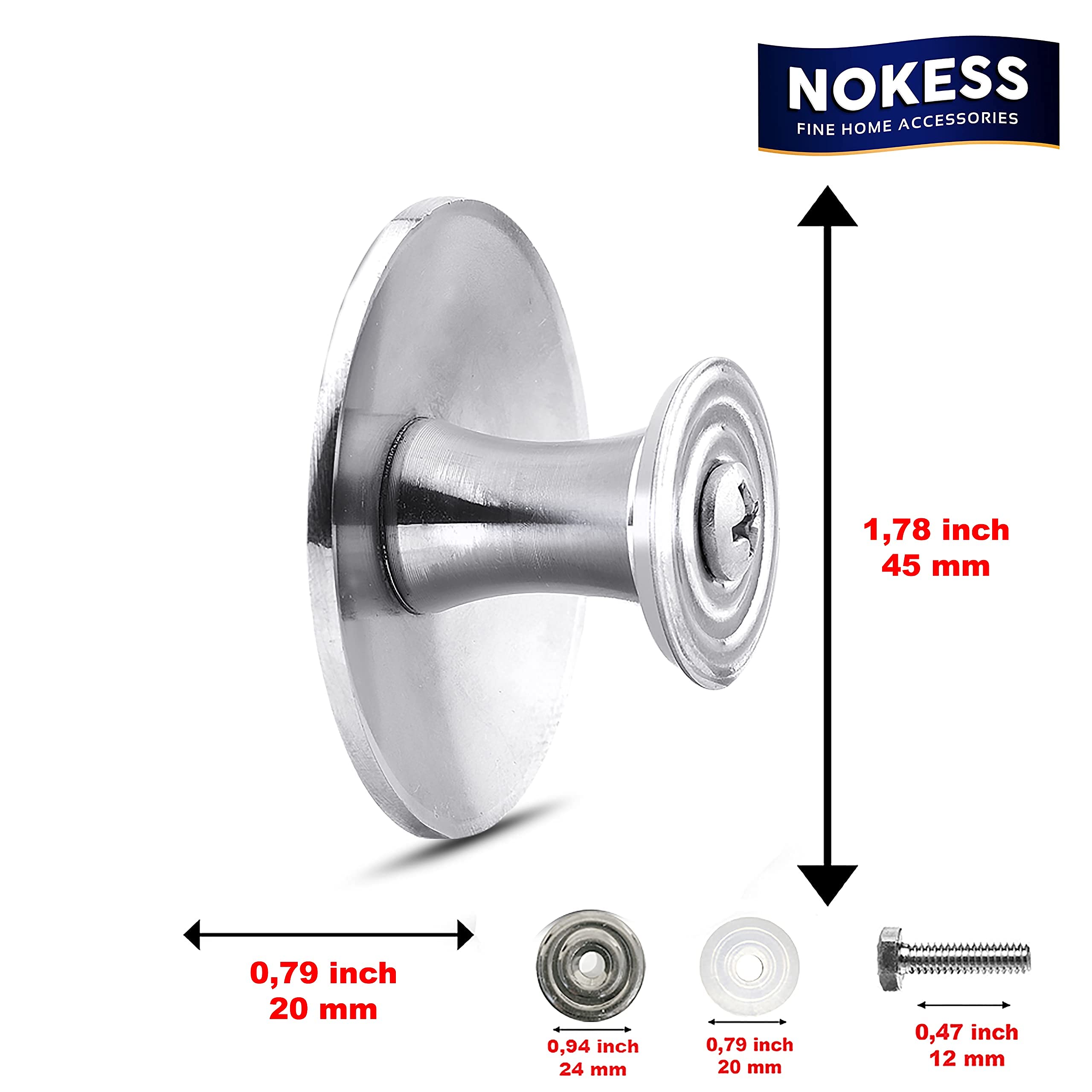 Nokess Stainless Steel Replacement Handle Universal Pot Lid Replacement Knobs Pan Lid Holding Handles Enameled Cast-Iron Dutch O