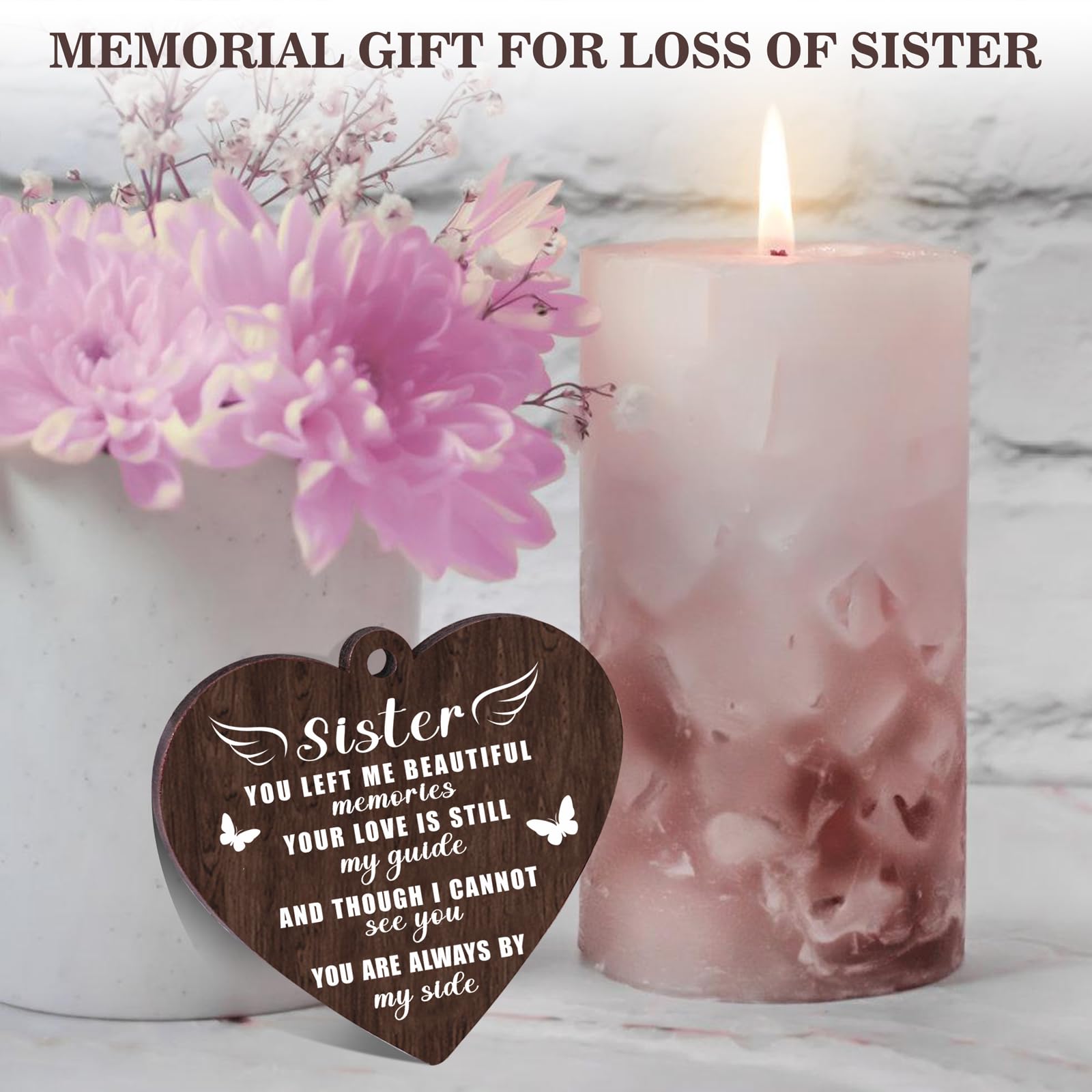 Boiveco Memorial Gifts for Loss of Sister, Sympathy Gift for Loss of Sister Memorial Picture Frame, In Memory of Sister Grief Re
