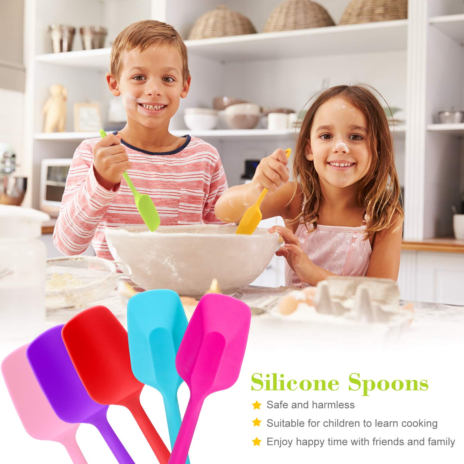 Patelai Silicone Spatulas, 7 Pieces 8.2 Inch Small Rubber Spoon Spatula Non Stick Kitchen Spatulas Heat Resistant Flexible Scrap