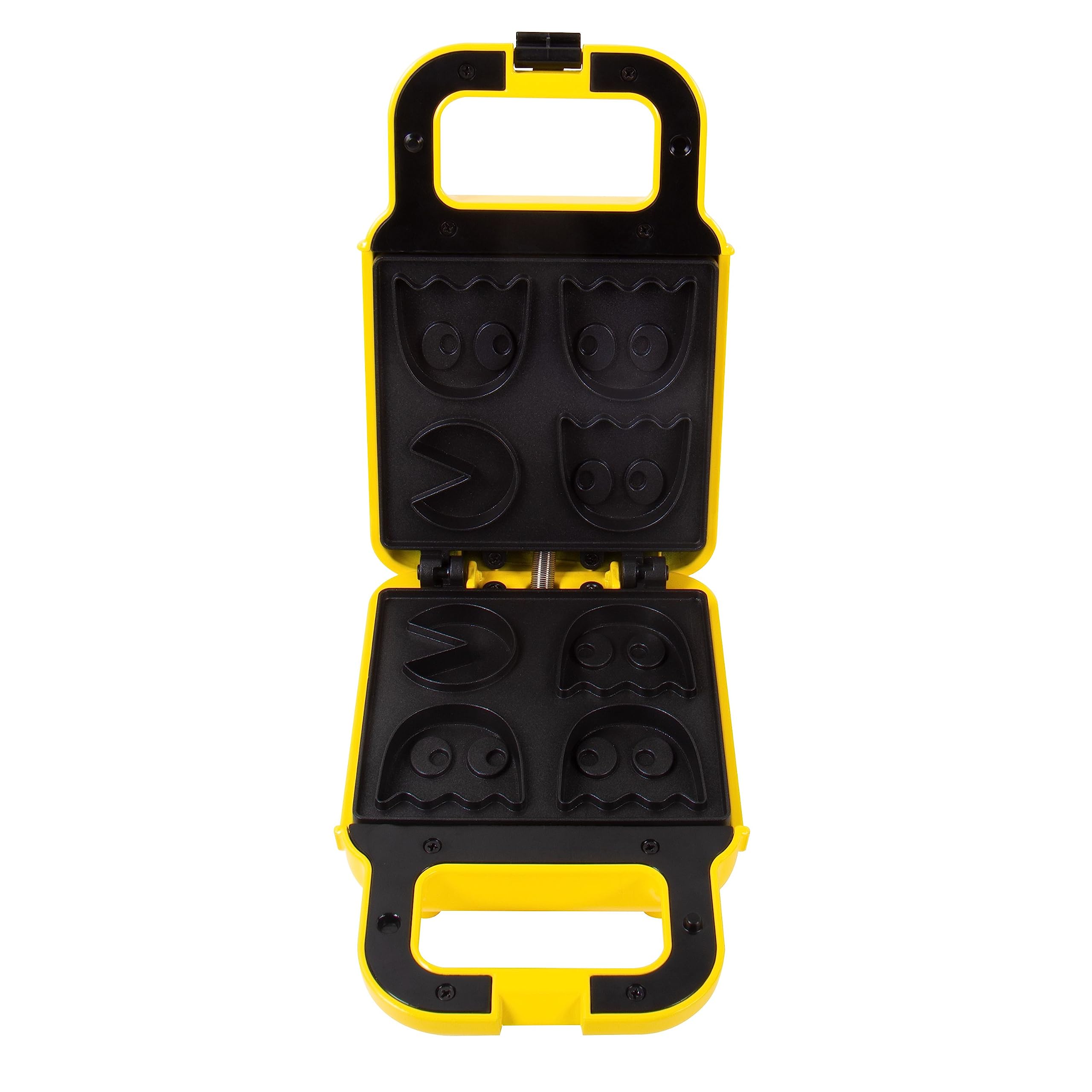 PAC-MAN Waffle Maker. Creates up to Four Delicious Waffles at once  Including PAC-MAN and three Ghosts Shapes. Mains Powered. Officially Licensed PAC-MAN Merchandise from Fizz Creations.