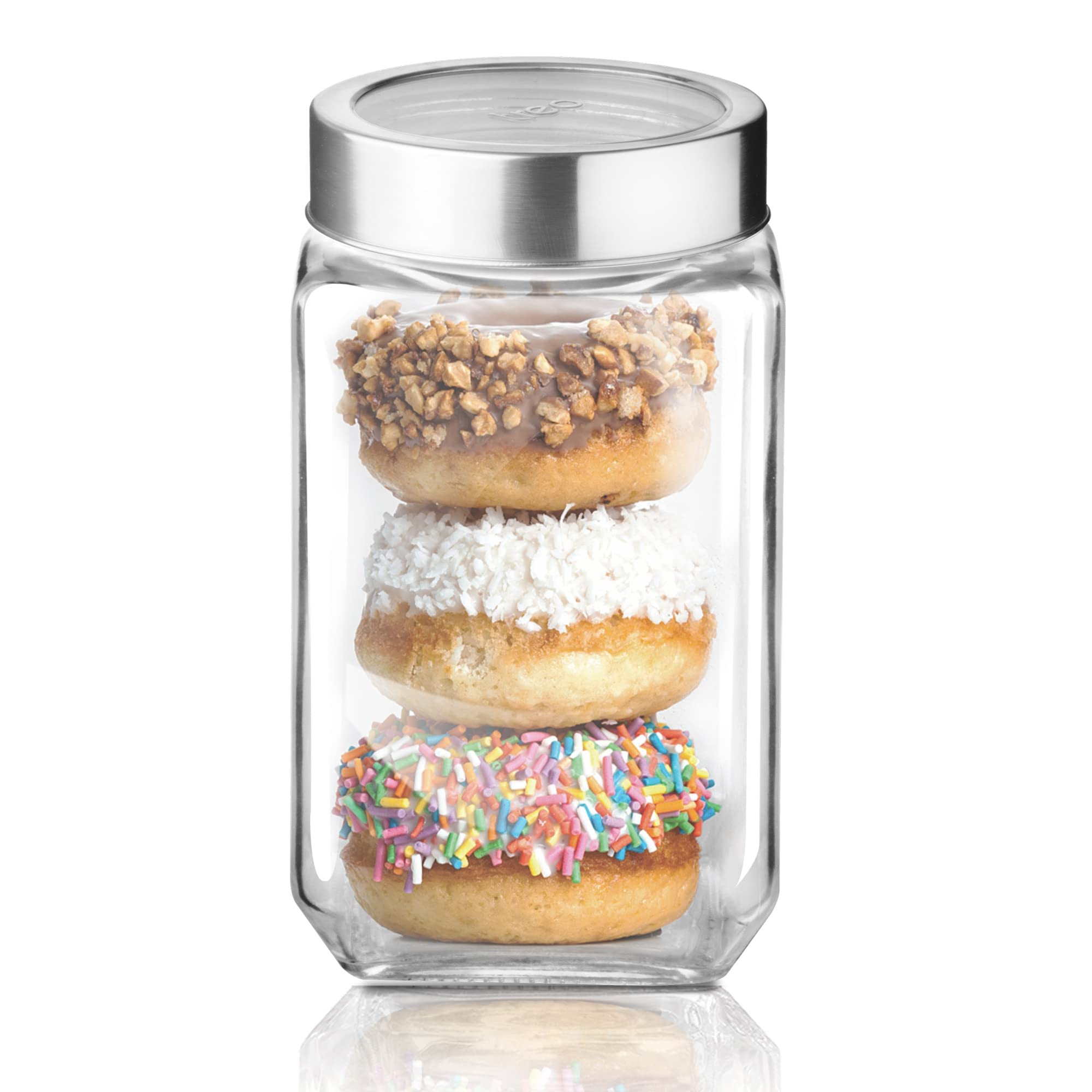 Treo by Milton Cube Storage Glass Jar, 800 ml, Transparent | BPA Free | Storage Jar | Kitchen Organizer | Modular | Multipurpose