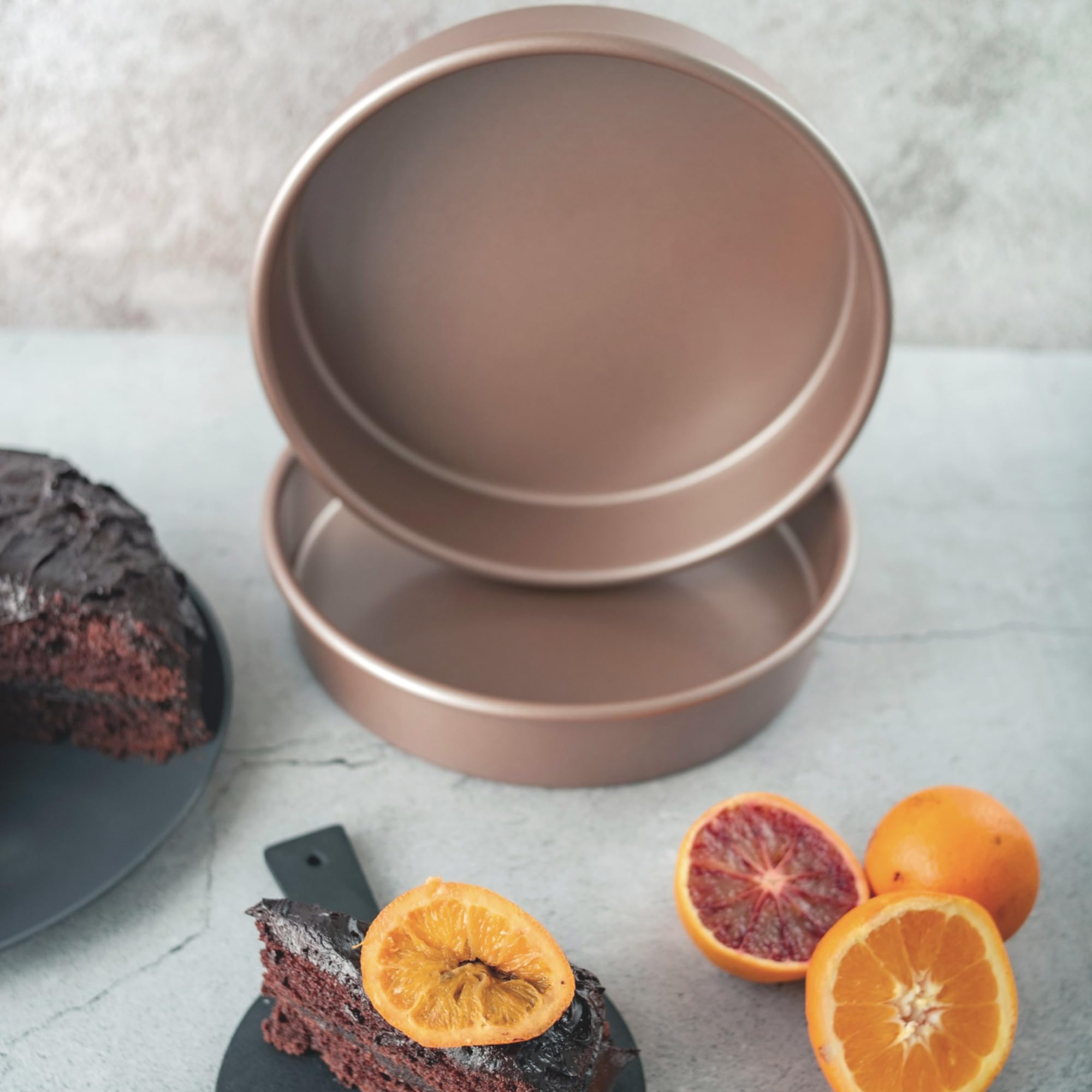 Happiels Non Toxic Nonstick 9 Inch Round Cake Pans Set Of 2 | Quality Non Stick 9 Inches Layer Circle Cake Pan 2 Inches Deep | B