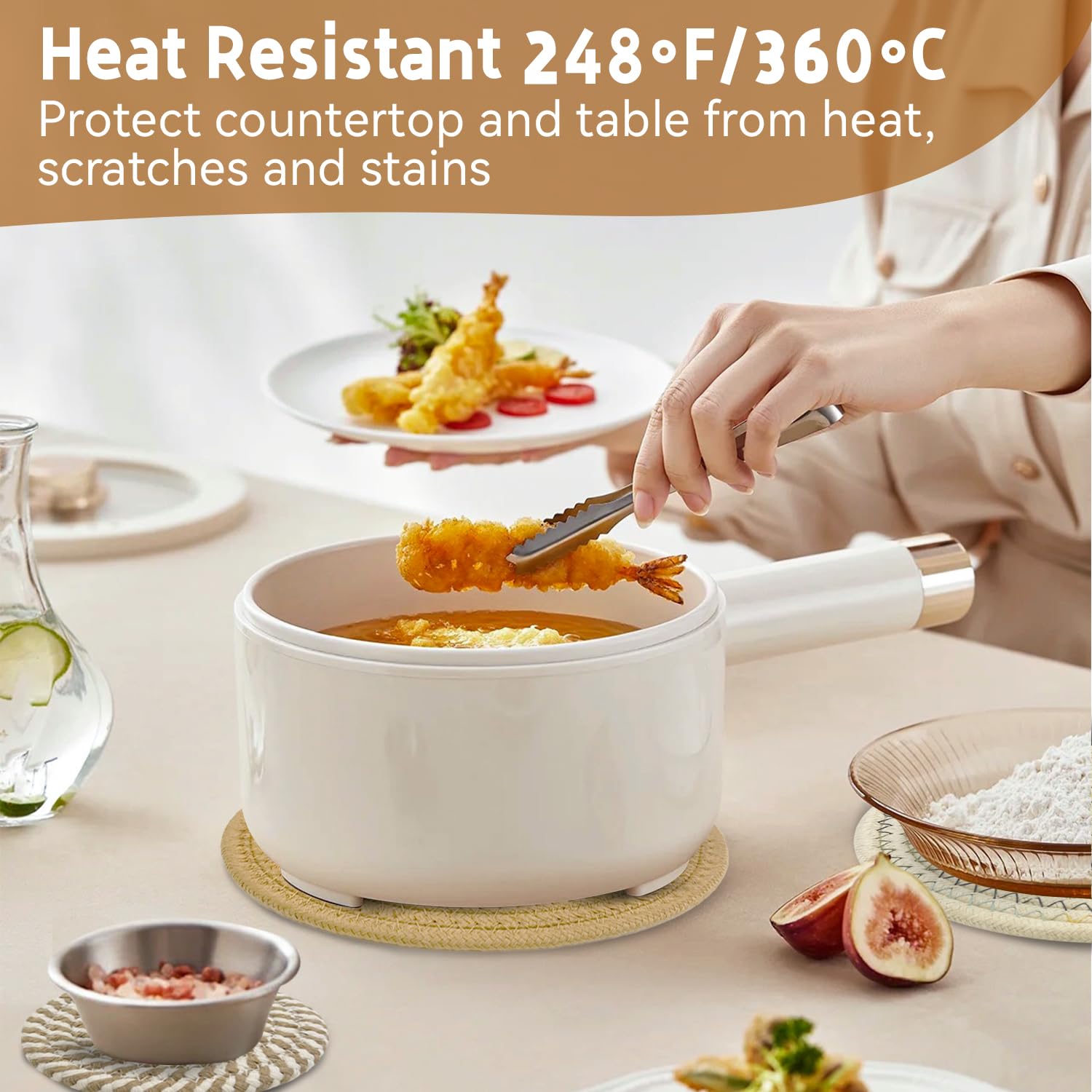 Trivets For Hot Pots And Pans, Pot Holders Trivets For Hot Dishes - Woven Hot Pads For Kitchen, Heat Resistant Potholders Set, H