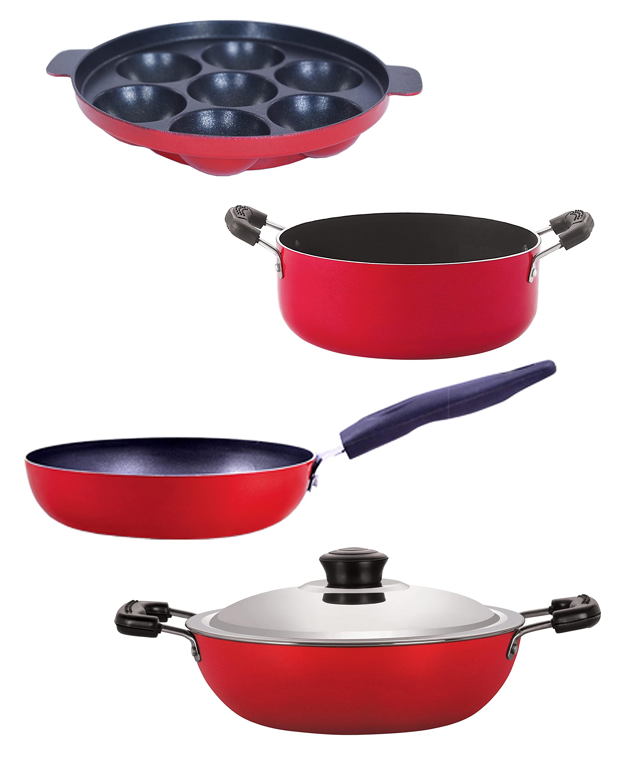 Nirlon Non Stick Cookware Kitchen Cooking Essential Gift Set Of 4Piece (Dkd(J)_Cvg_Ap7_Cs24)