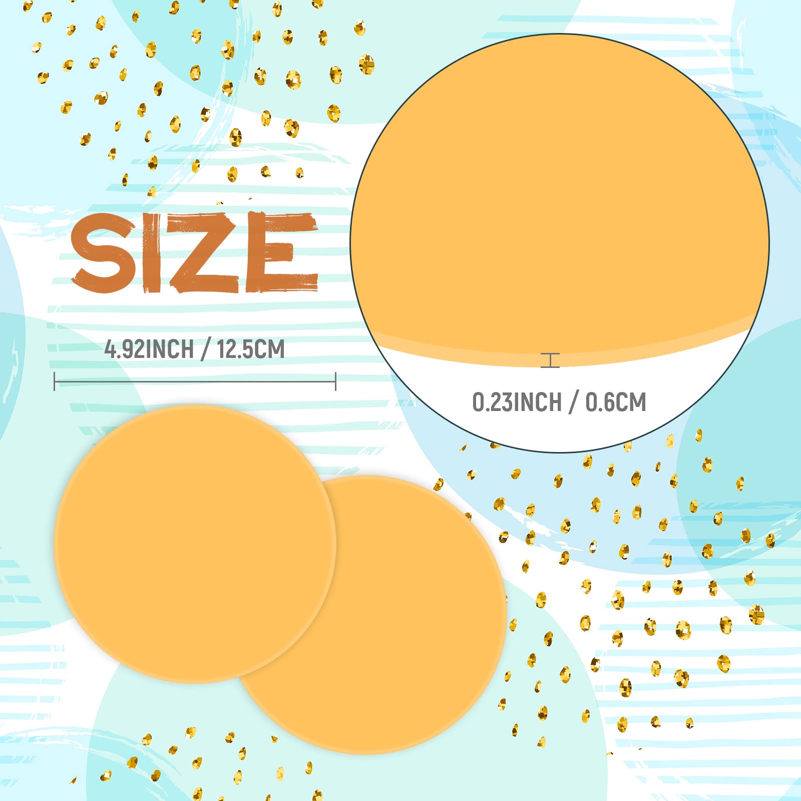 Chuangdi 8 Pcs Jar Opener Rubber Jar Gripper Pads 5'' Round Coasters Heat Insulation Pad Trivet Non Tear Multi-Purpose Bottle Li