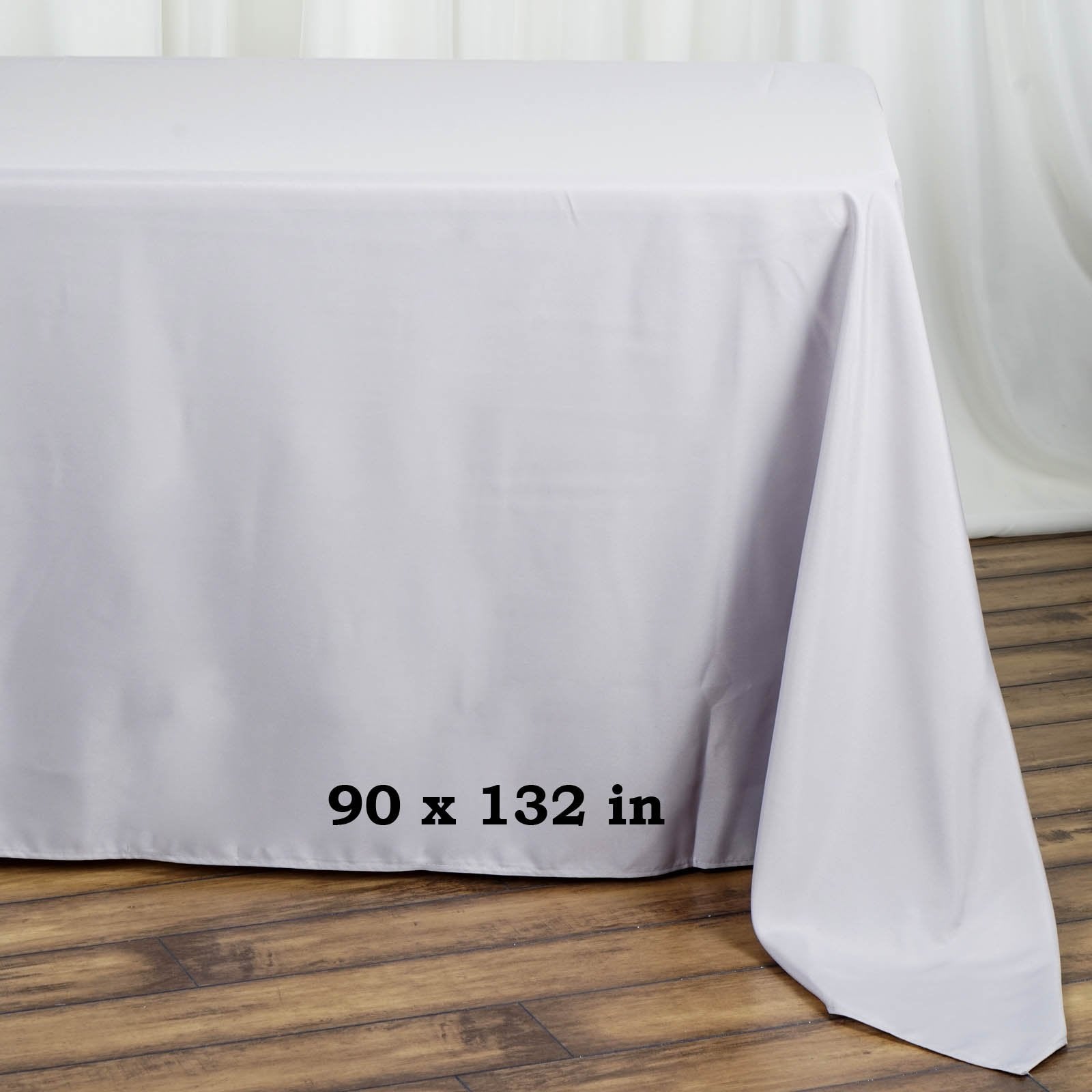 Tableclothsfactory Silver 90X132 Polyester Rectangle Tablecloths