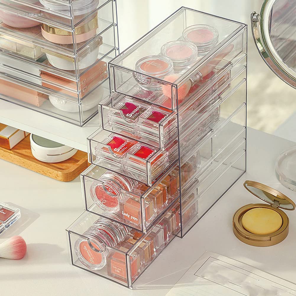 Hair Accessories Organizer, Clear Hair Organizer Storage Box with 5 Drawers Hair Tie Holder Container Storage Organization for B