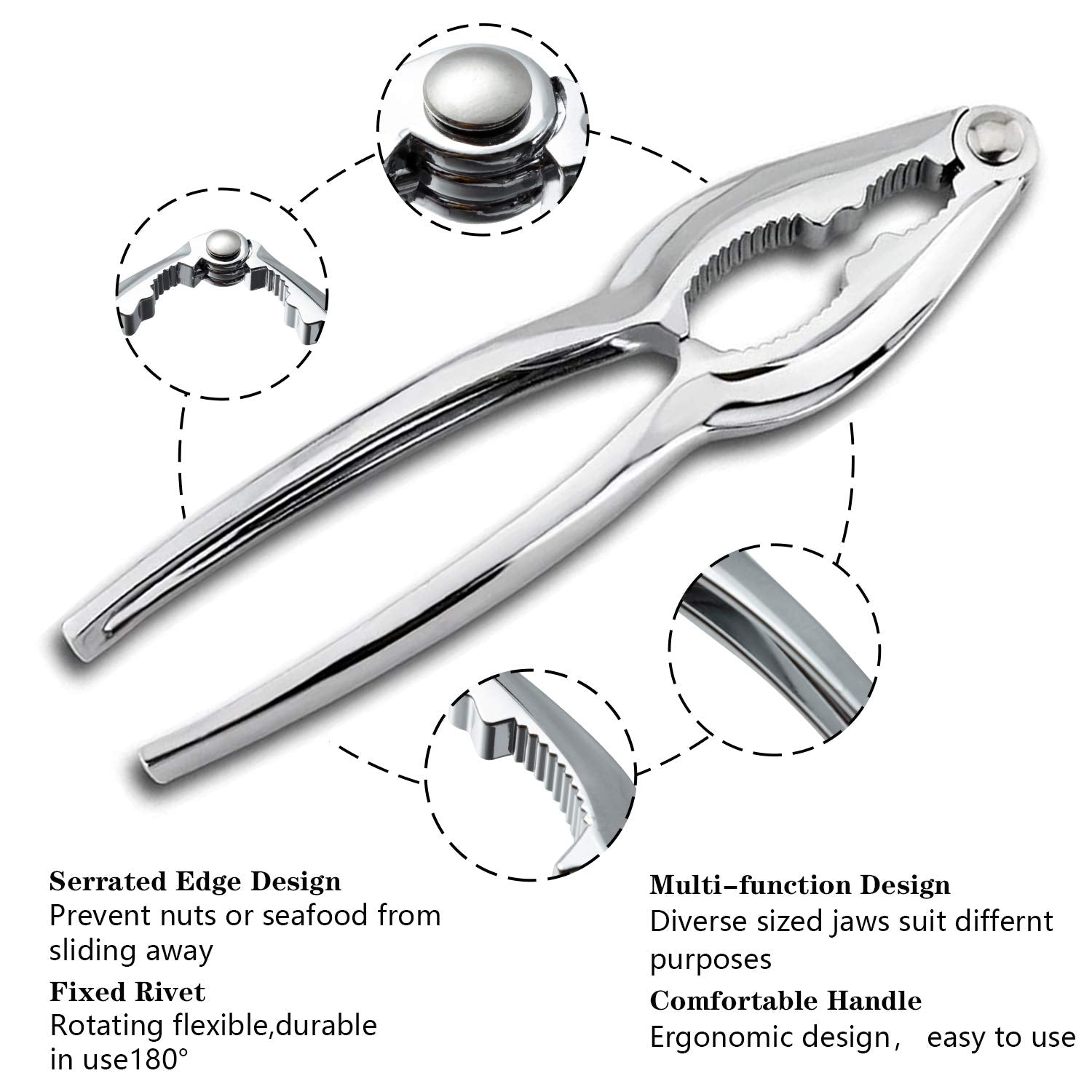 10 Pcs Seafood Tools Set - Crab Lobster Crackers Stainless Steel Forks Opener Shellfish Lobster Crab Leg Sheller Seafood Scissor