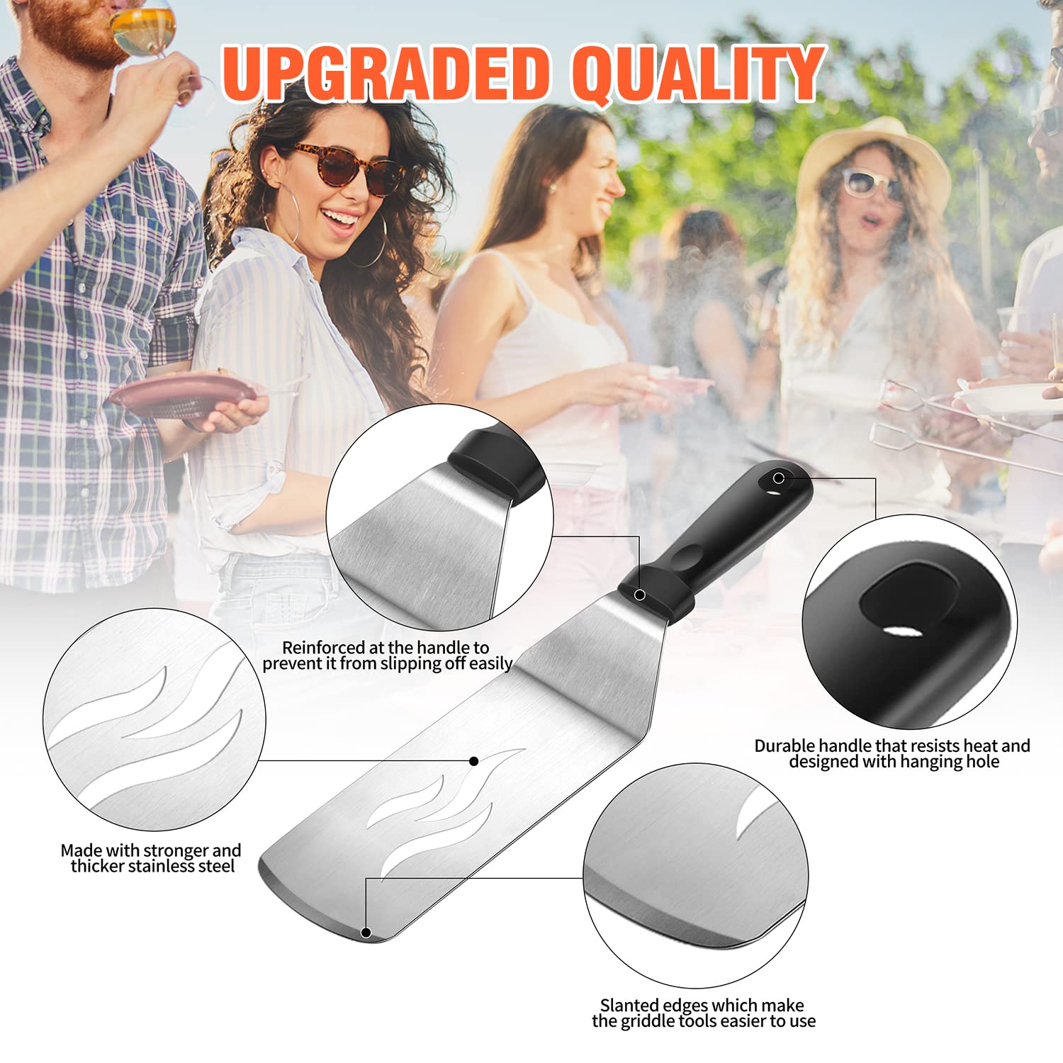 40 Pcs Griddle Accessories Kit  Flat Top Grill Accessories Set for Blackstone and Camp Chef  Griddle Tools Set with Spatula  Basting Cover  Scraper  Bottle  Tongs  Egg Ring for Outdoor BBQ and Camping