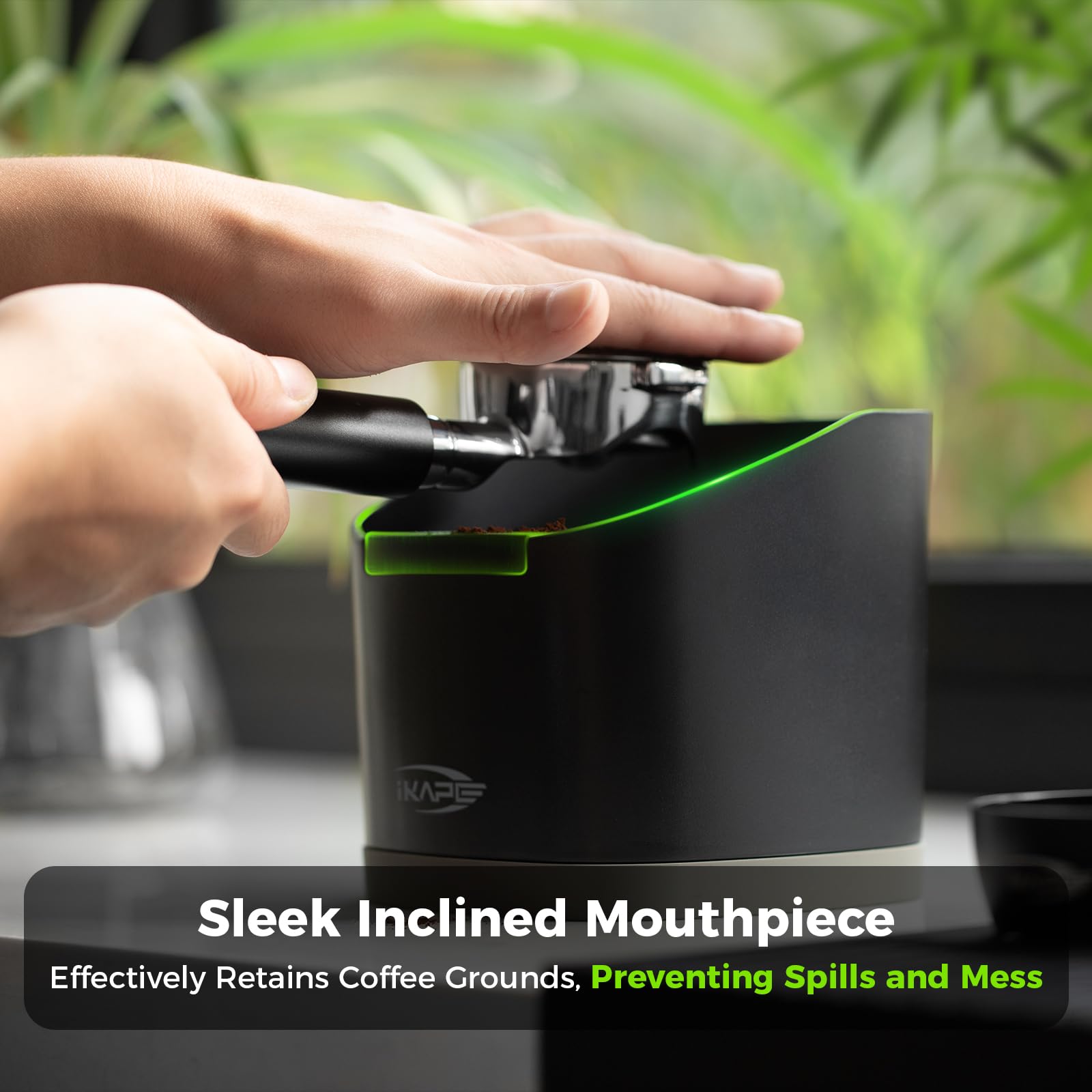 Ikape Espresso Knock Box For Coffee Grounds, Barista Tool Enhanced For Better Manipulation - Black Espresso Machine Coffee Puck