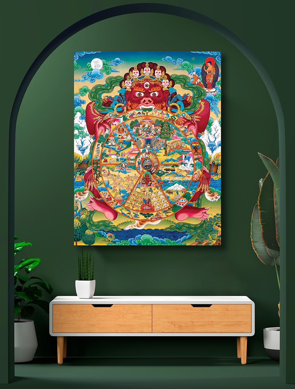 Namaste Home - The Wheel of Samsara Buddha - Indian God - Canvas Painting For Home And Office|| For Bedroom,Living Rome,and Offi