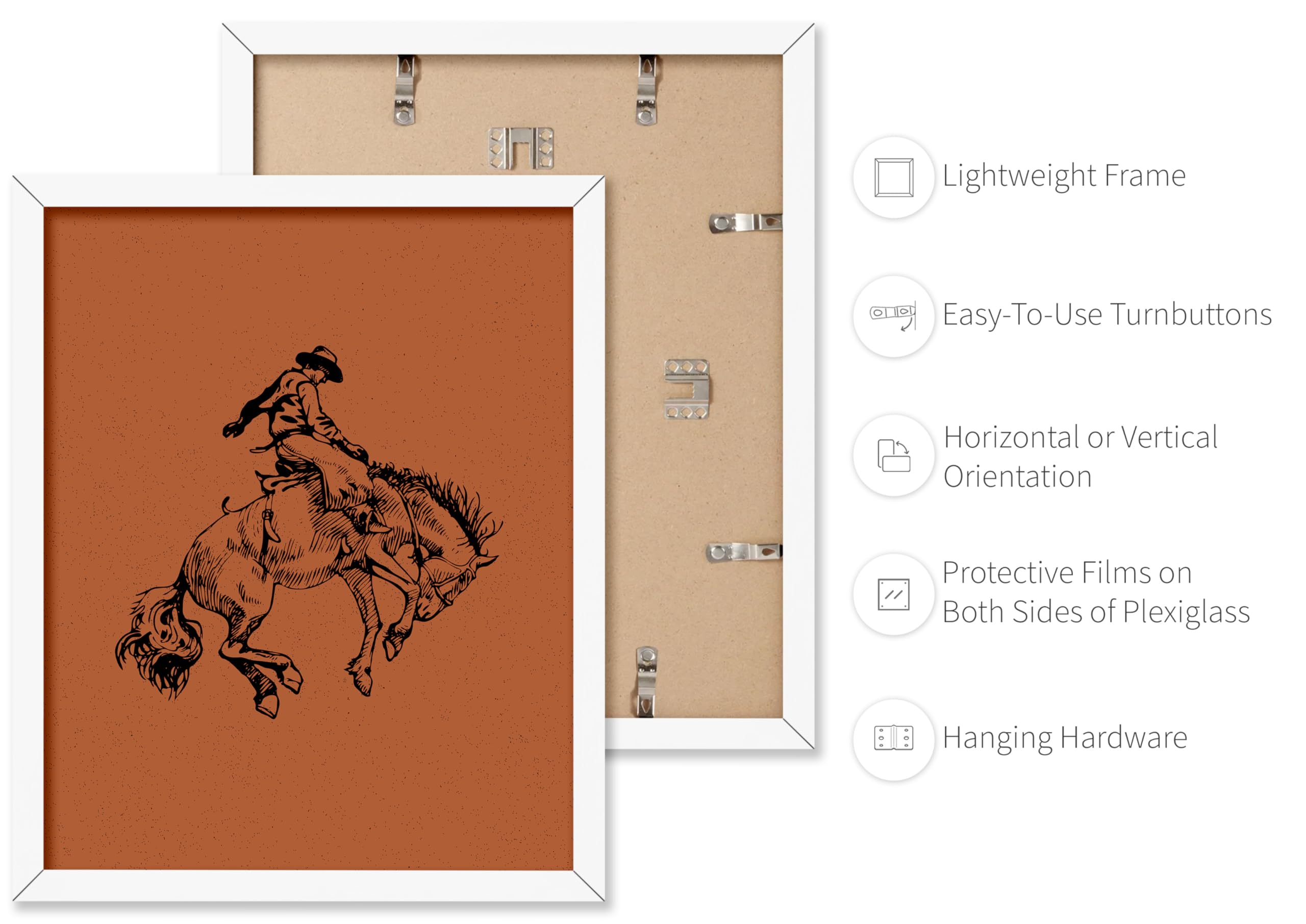 Poster Master Brown Cowboy Poster - Retro Cowboy On Bucking Horse Print - Rodeo Art - Western Art - Wild West Art - Gift For Him
