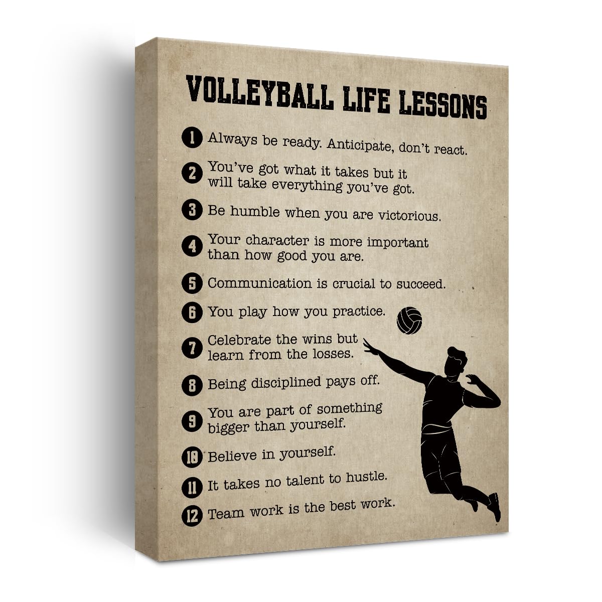 Volleyball Gifts Inspirational Wall Decor Canvas Wall Art Artwork Volleyball Framed Art Paintings Sports Posters For Men Athlete